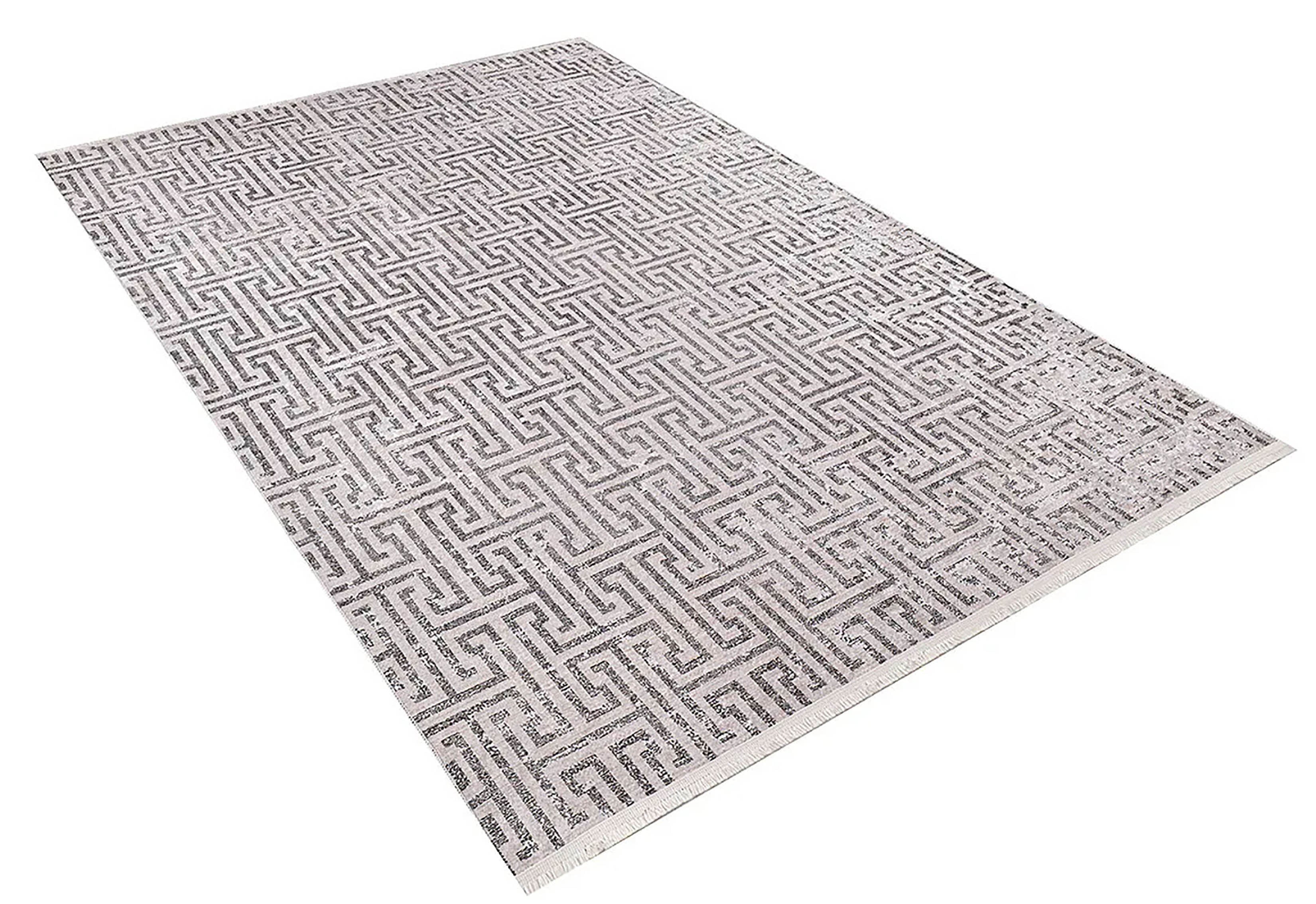 Handan Turkish Beige Black Geometric Modern Rug