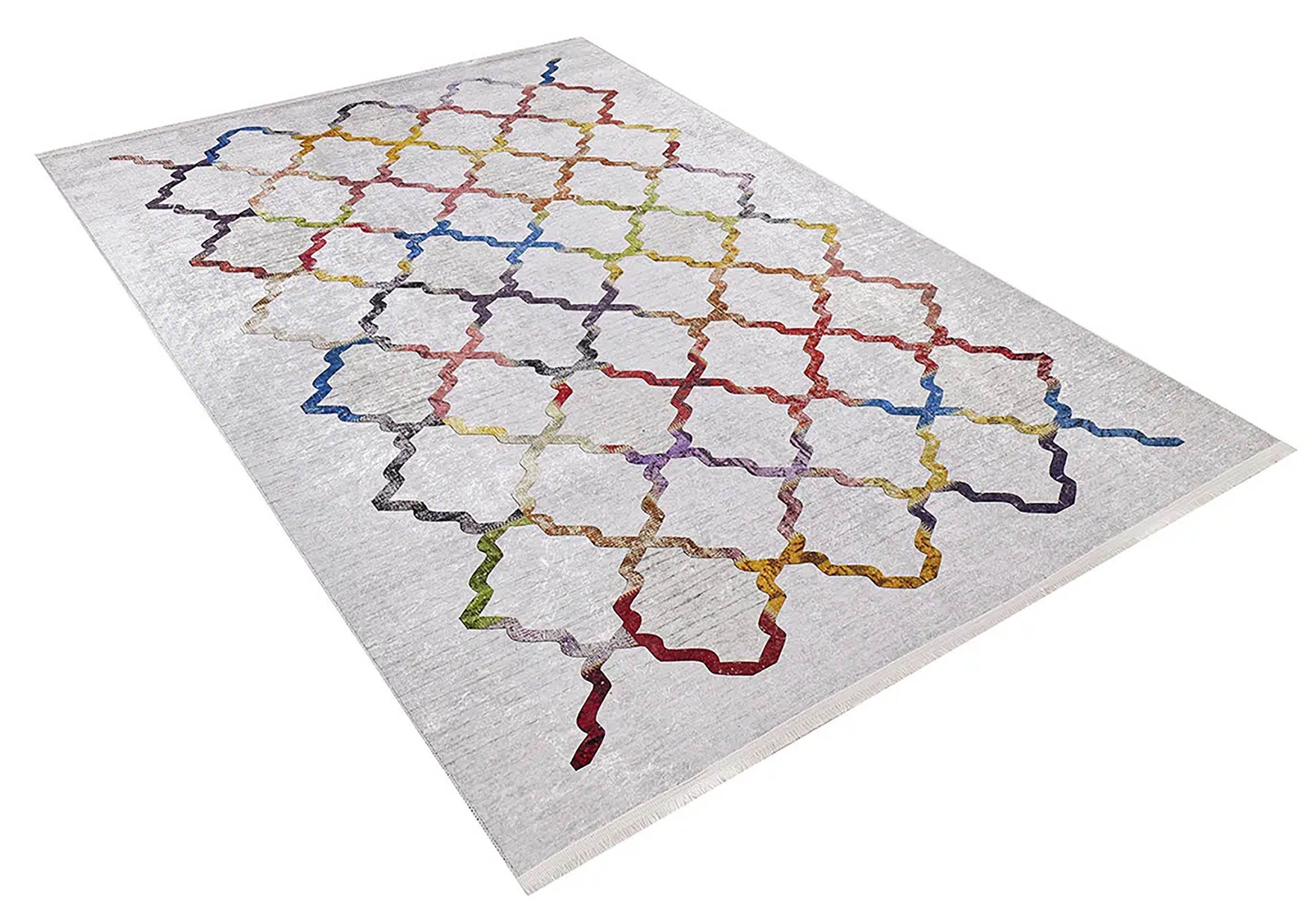 Keyla Geometric Home Decor Rainbow Colors Rug