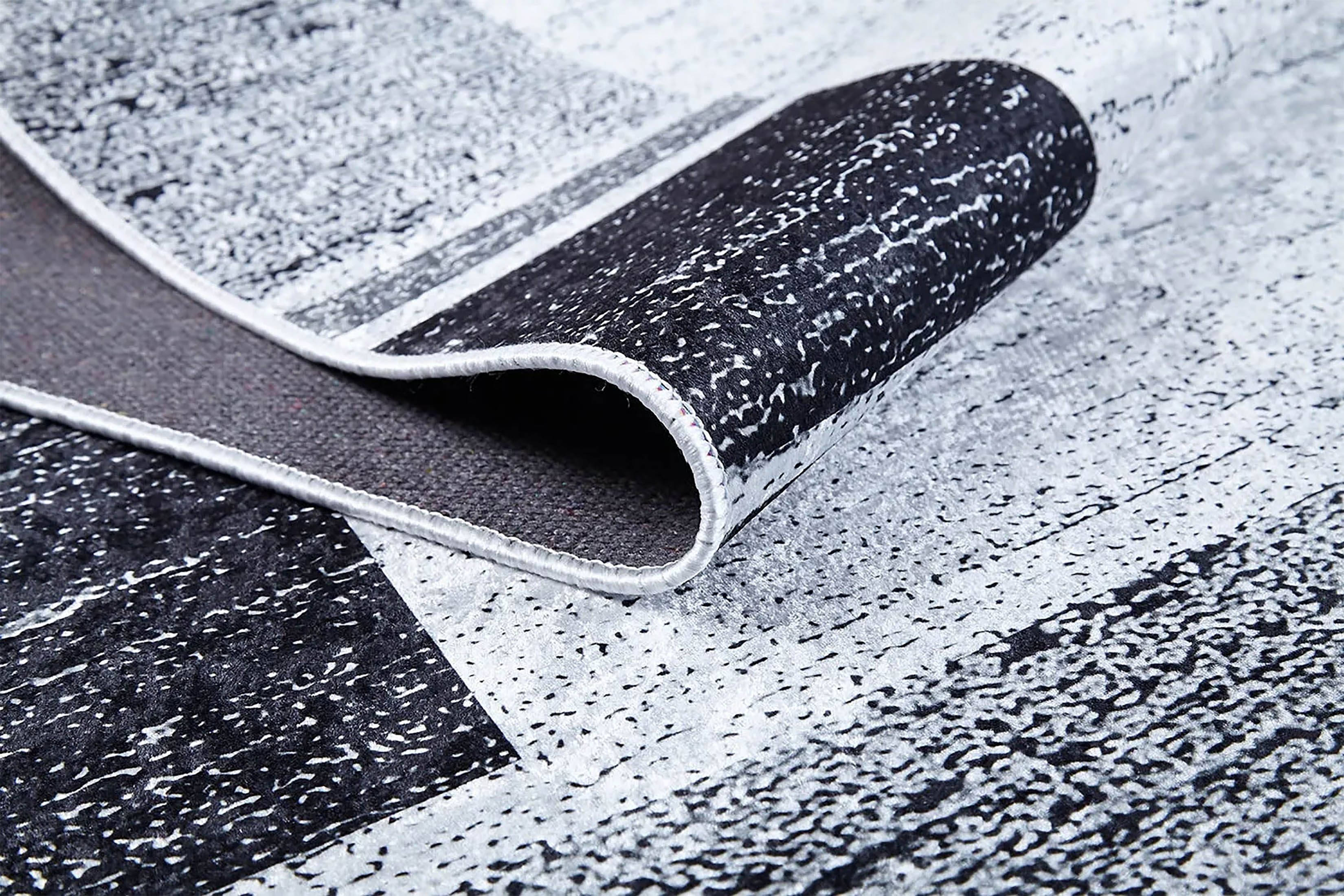 Samira Geometric Design Black Gray Contemporary Boho Decor Rug