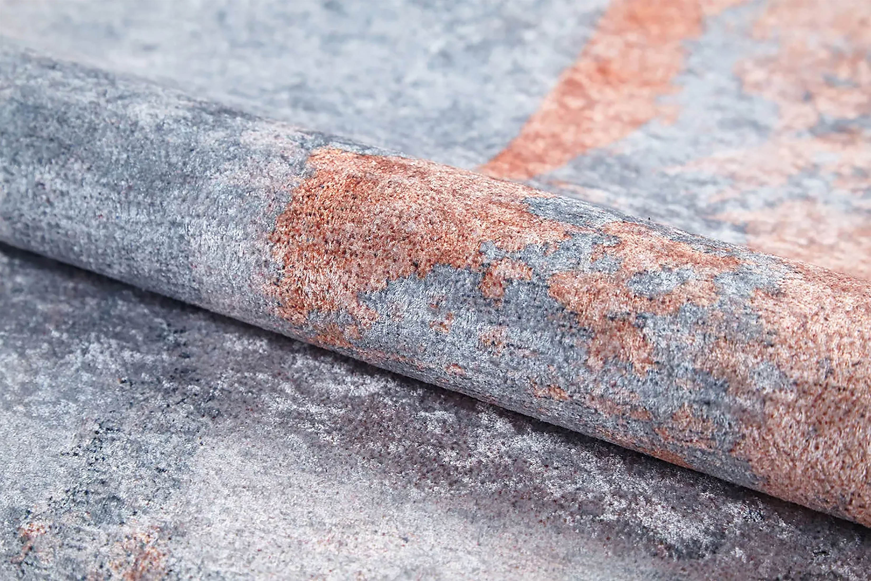 Haven Abstract Orange Grey Modern Rug