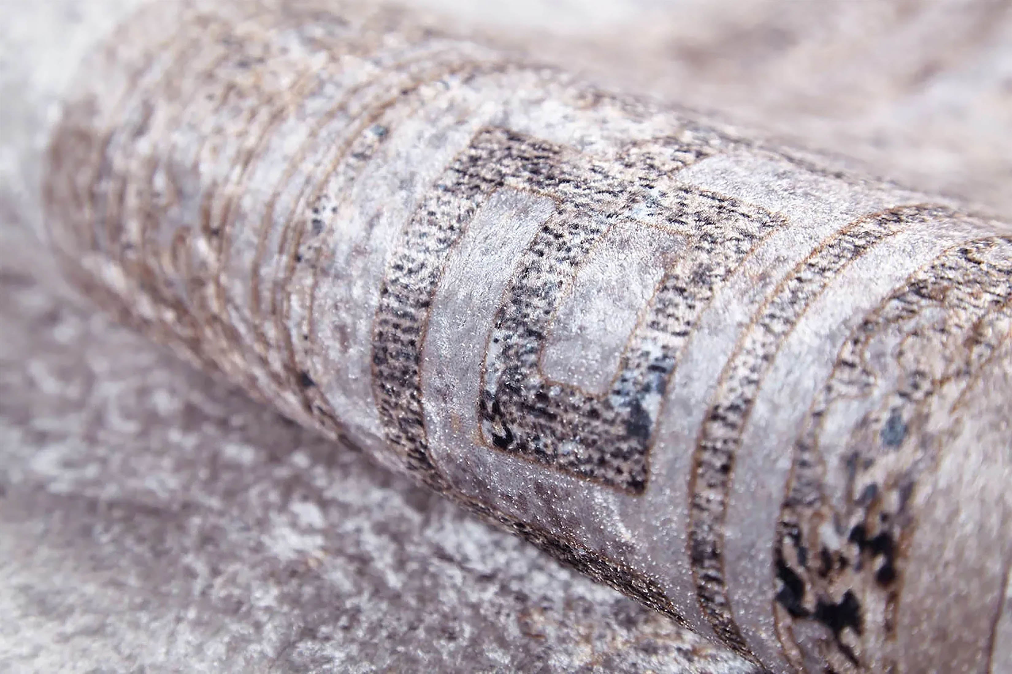 Deha Marble Powder Beige Greek Key Border Rug