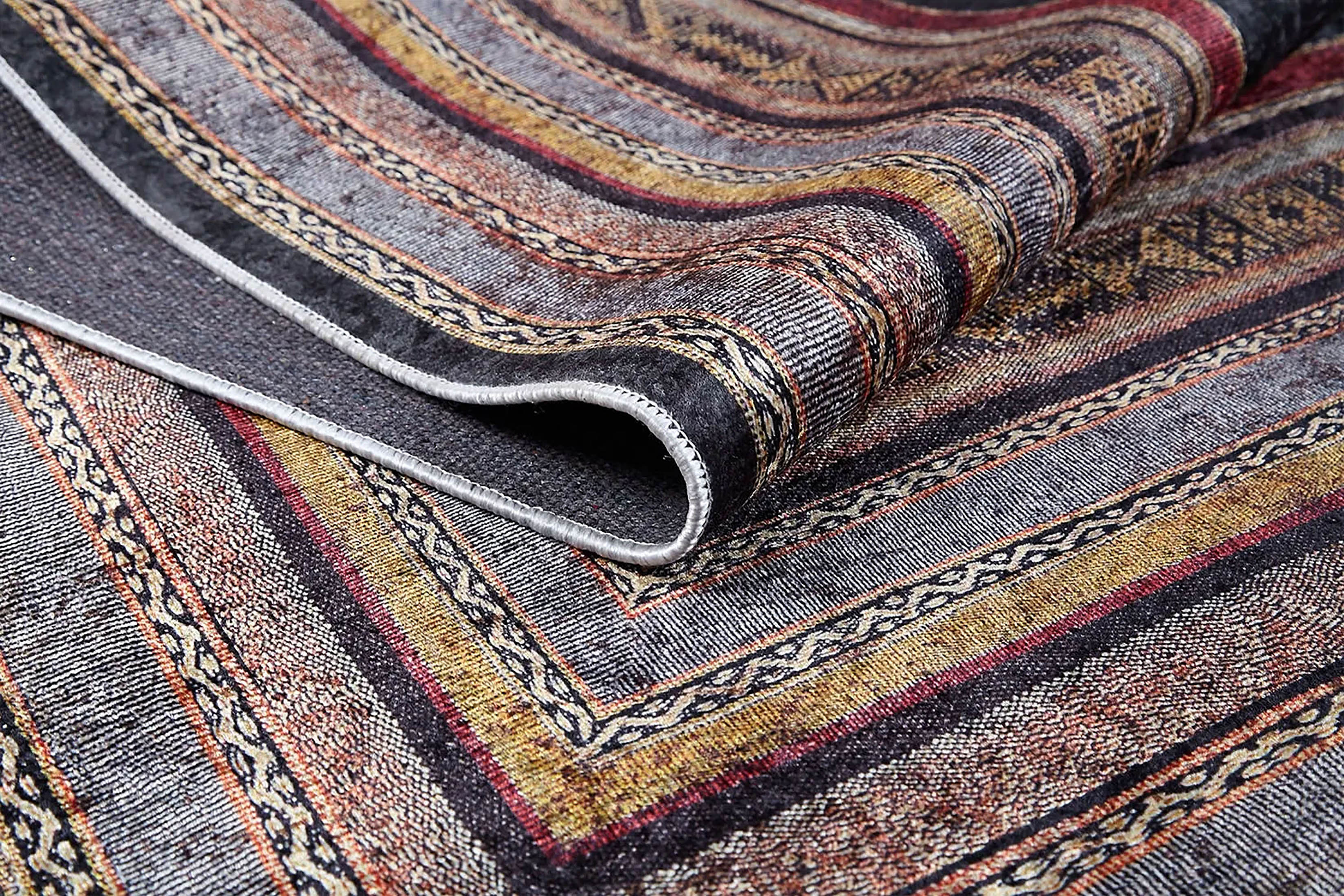 Teresa Geometric Multi Color Bohemian Home Decor Bordered Rug