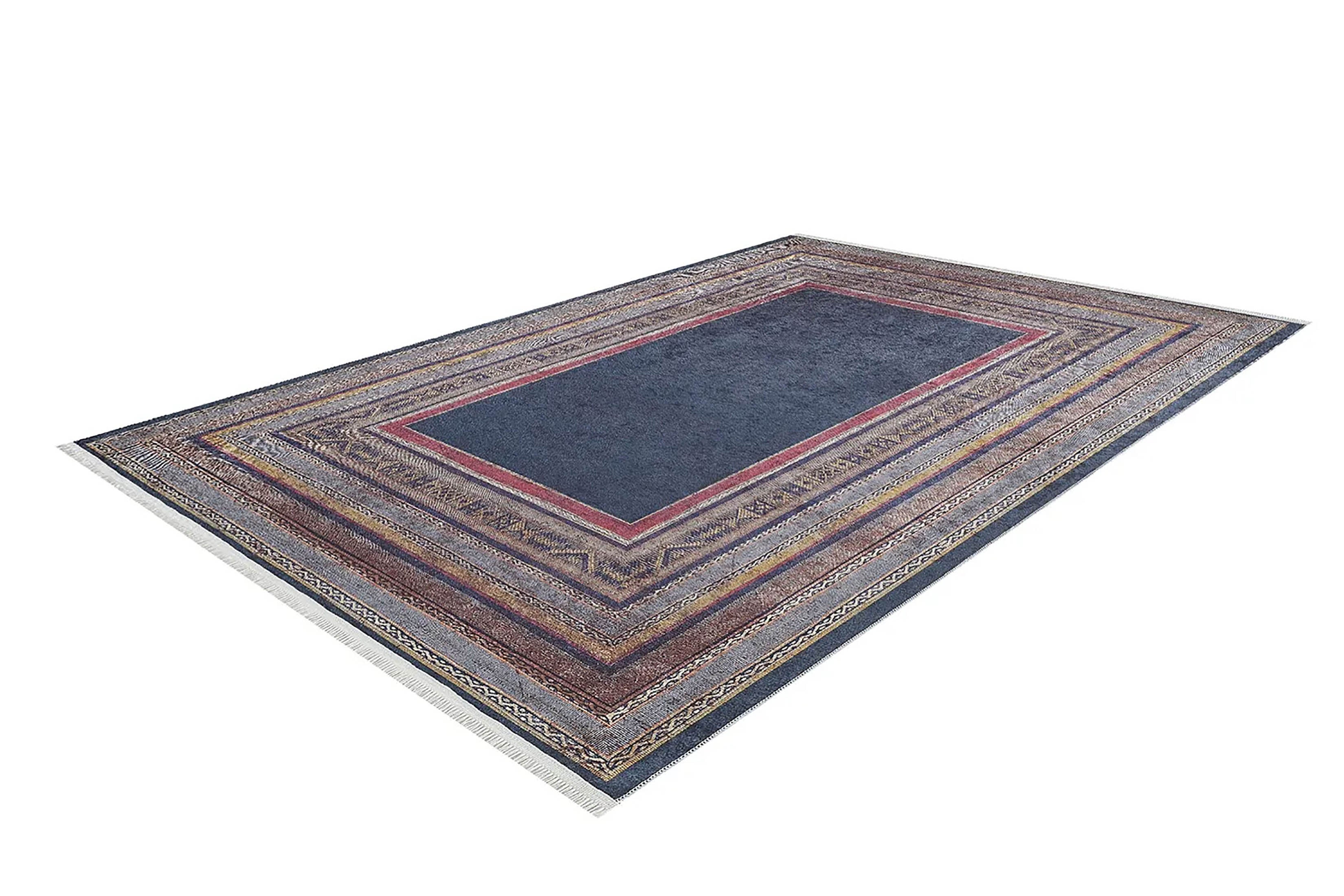 Luz Geometric Design Multi Color Luxury Bordered Rug