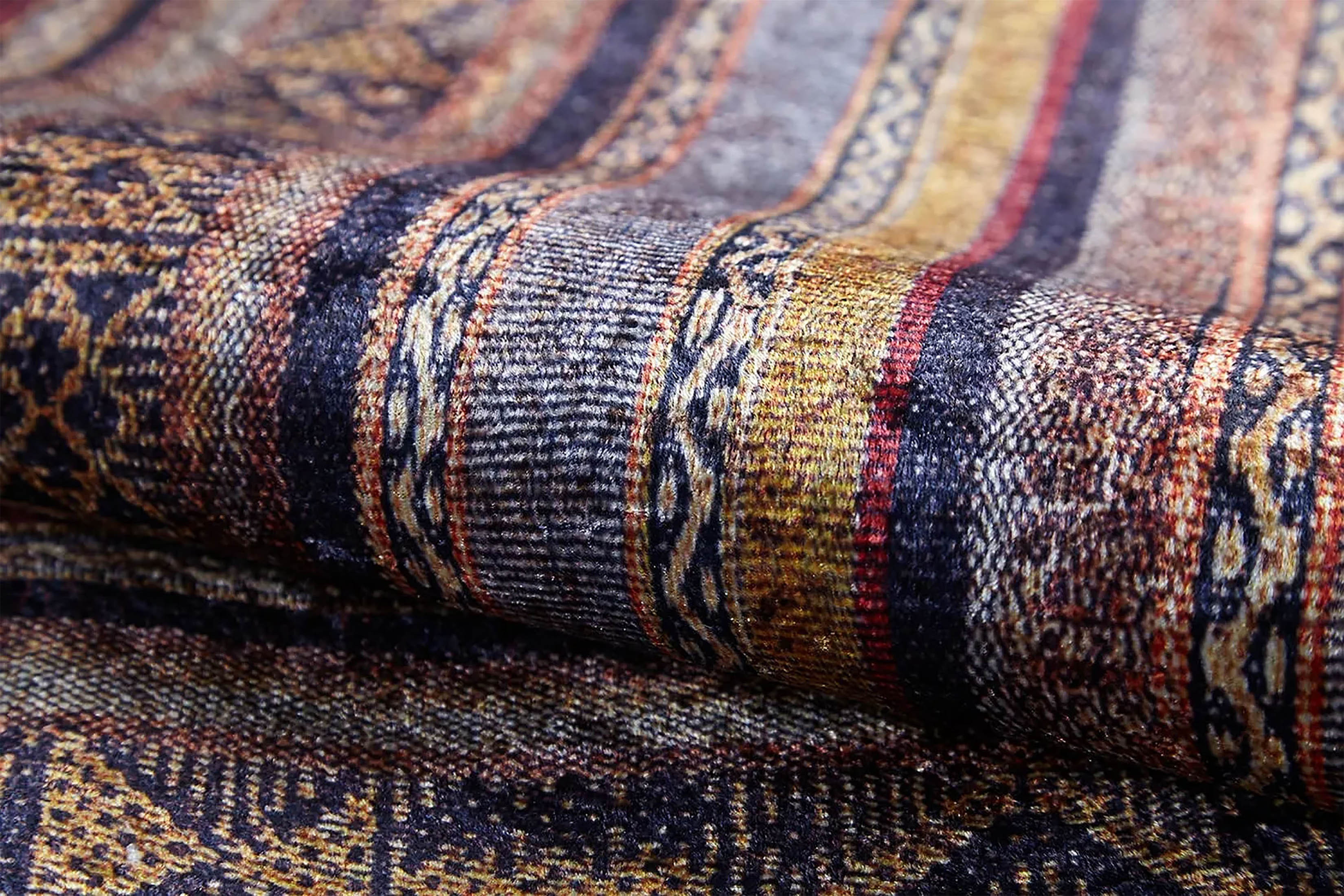 Luz Geometric Design Multi Color Luxury Bordered Rug