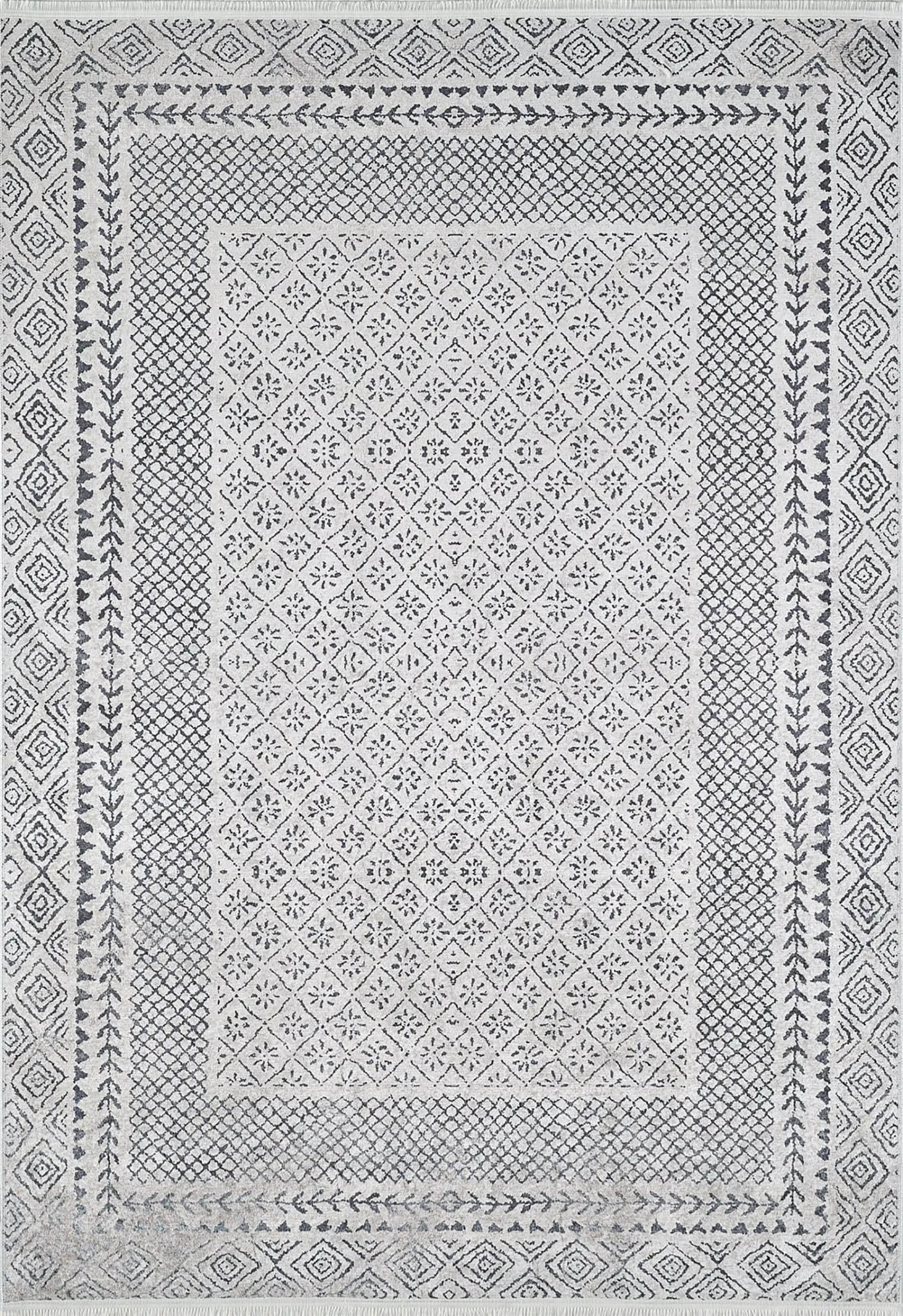 Robin Turkish Oushak Gray Geometric Rug