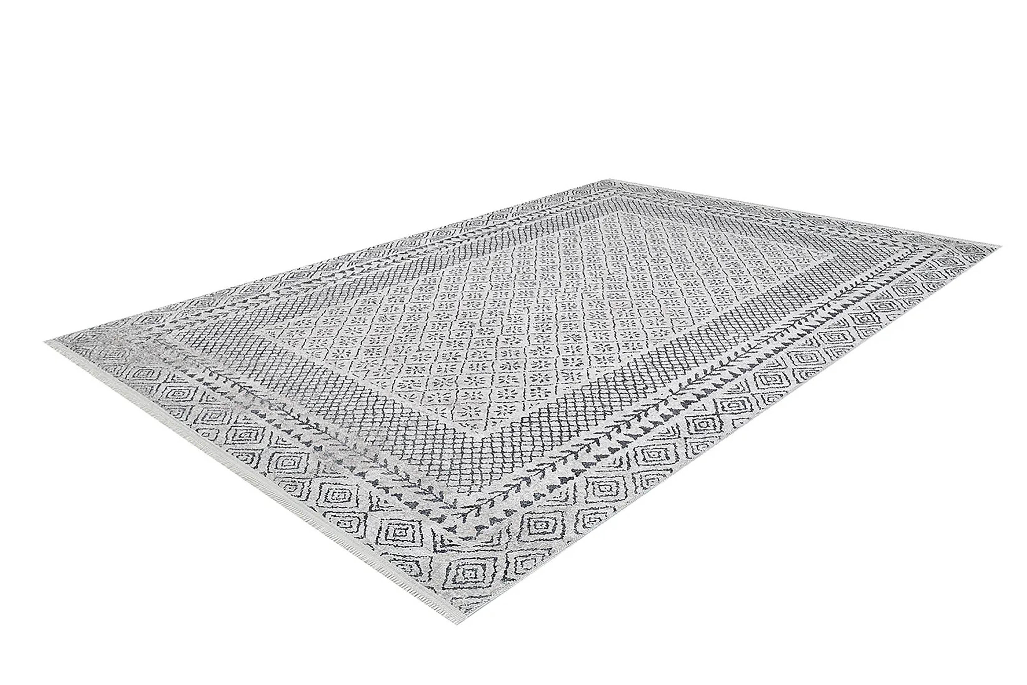 Robin Turkish Oushak Gray Geometric Rug