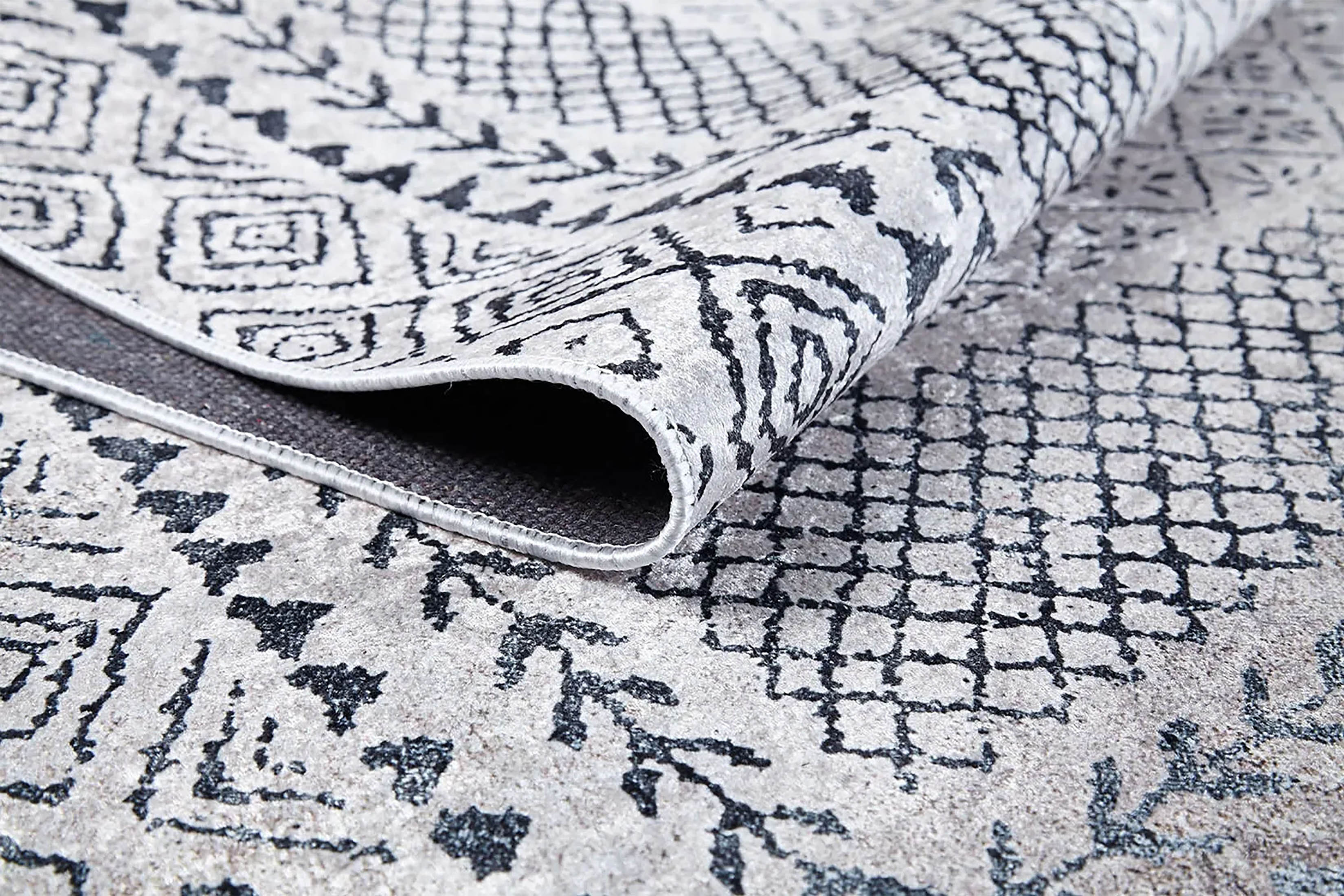 Robin Turkish Oushak Gray Geometric Rug