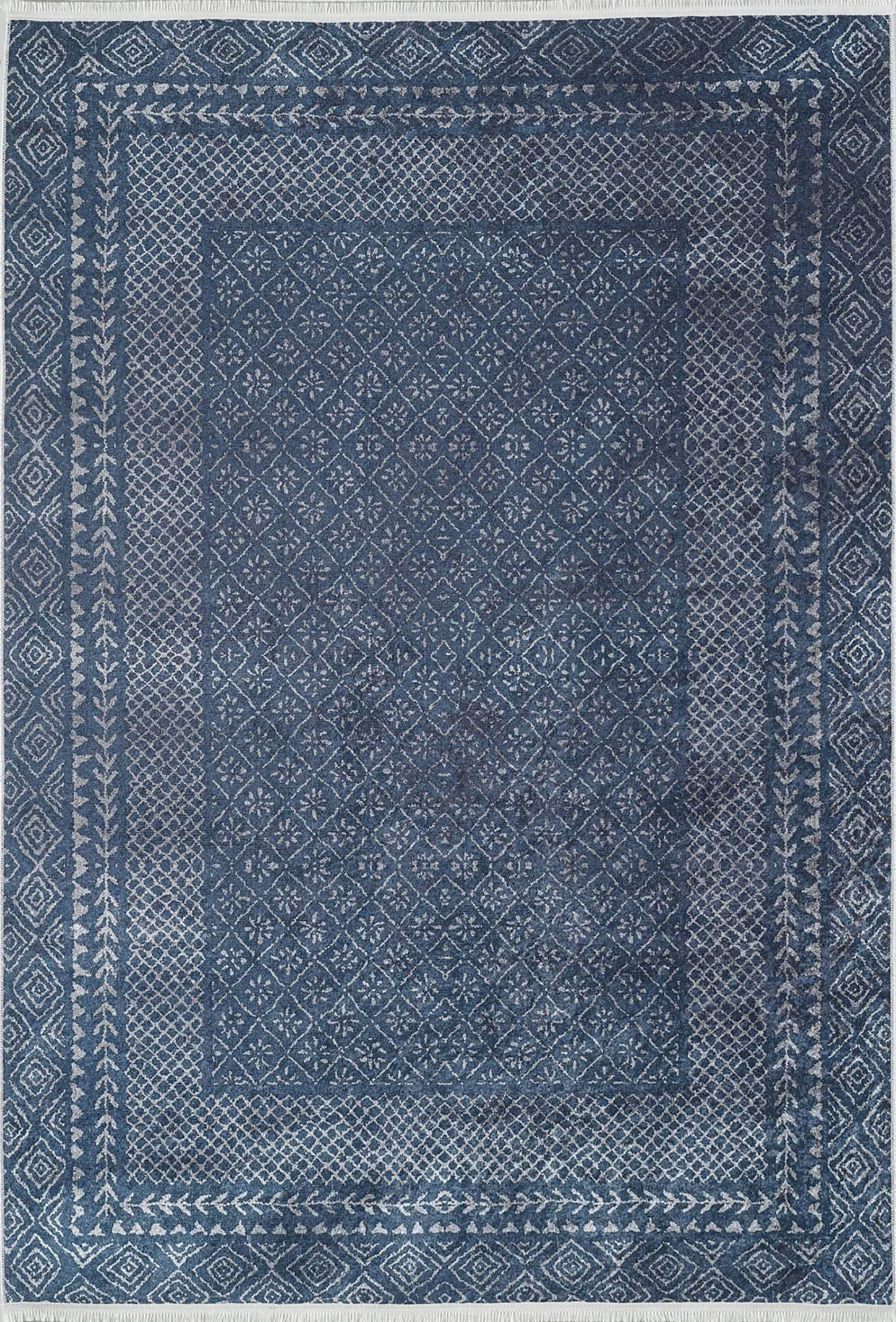 Sky Turkish Oushak Navy Blue Rug
