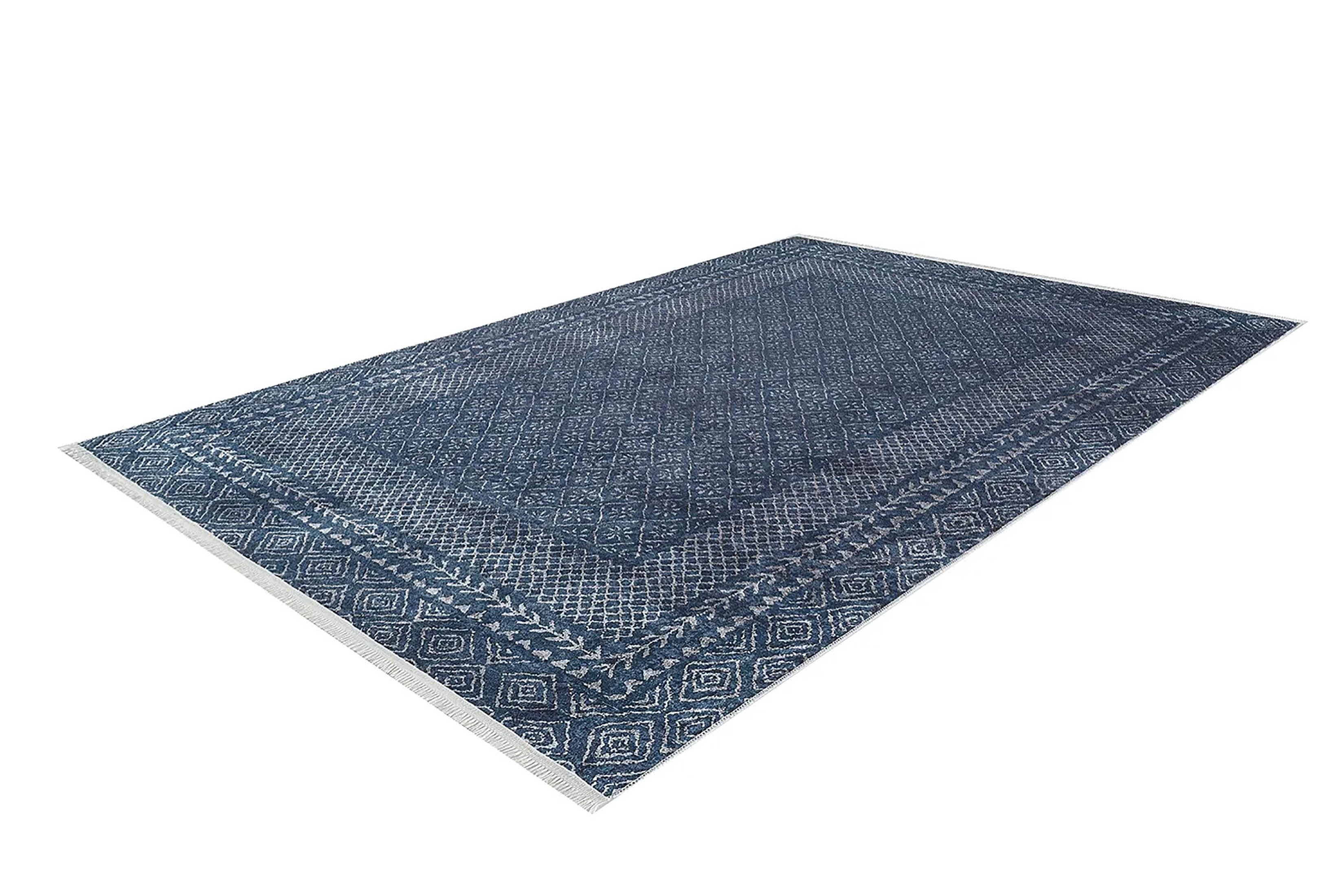 Sky Turkish Oushak Navy Blue Rug