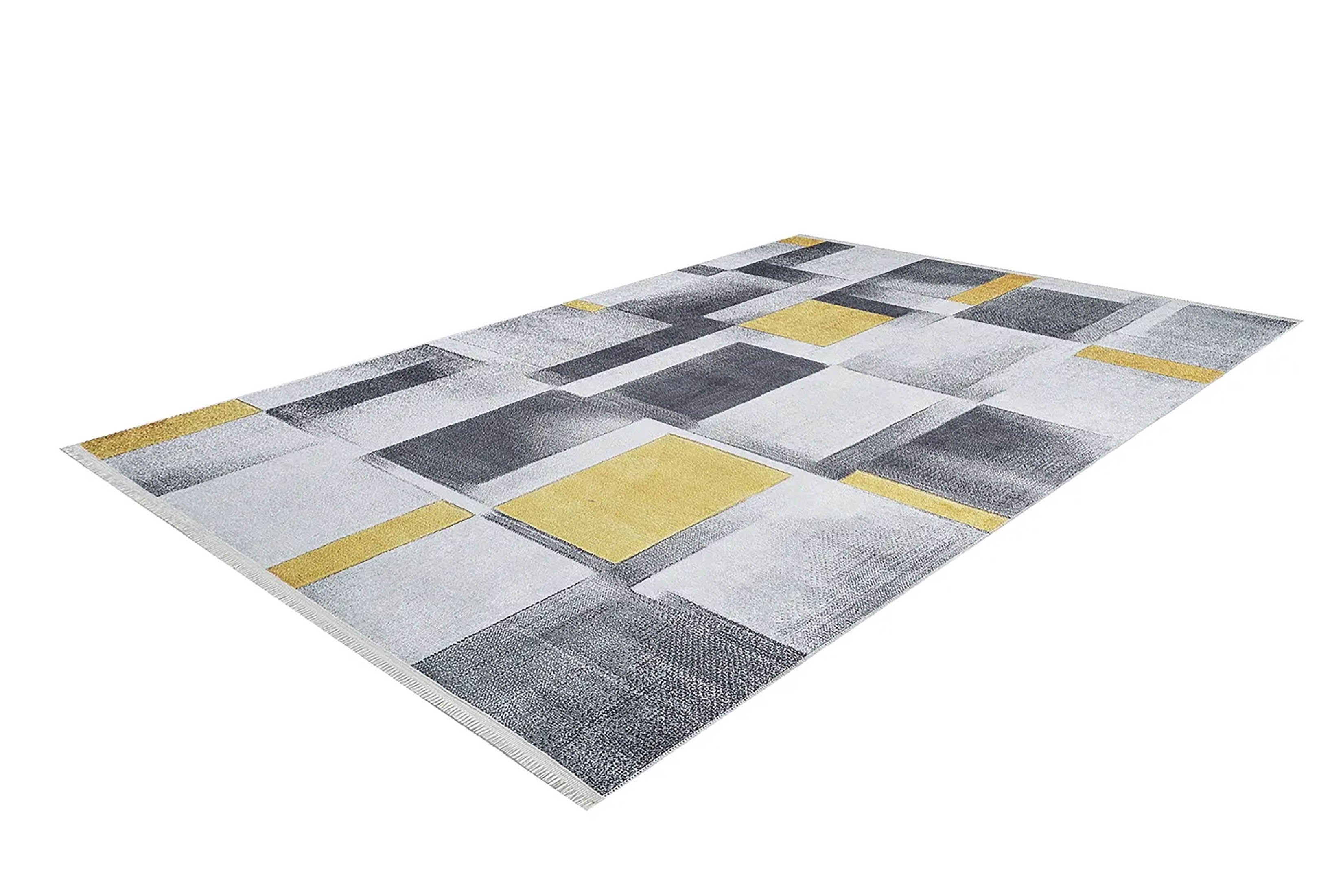 Emmie Turkish Gray Yellow Contemporary Geometric Rug