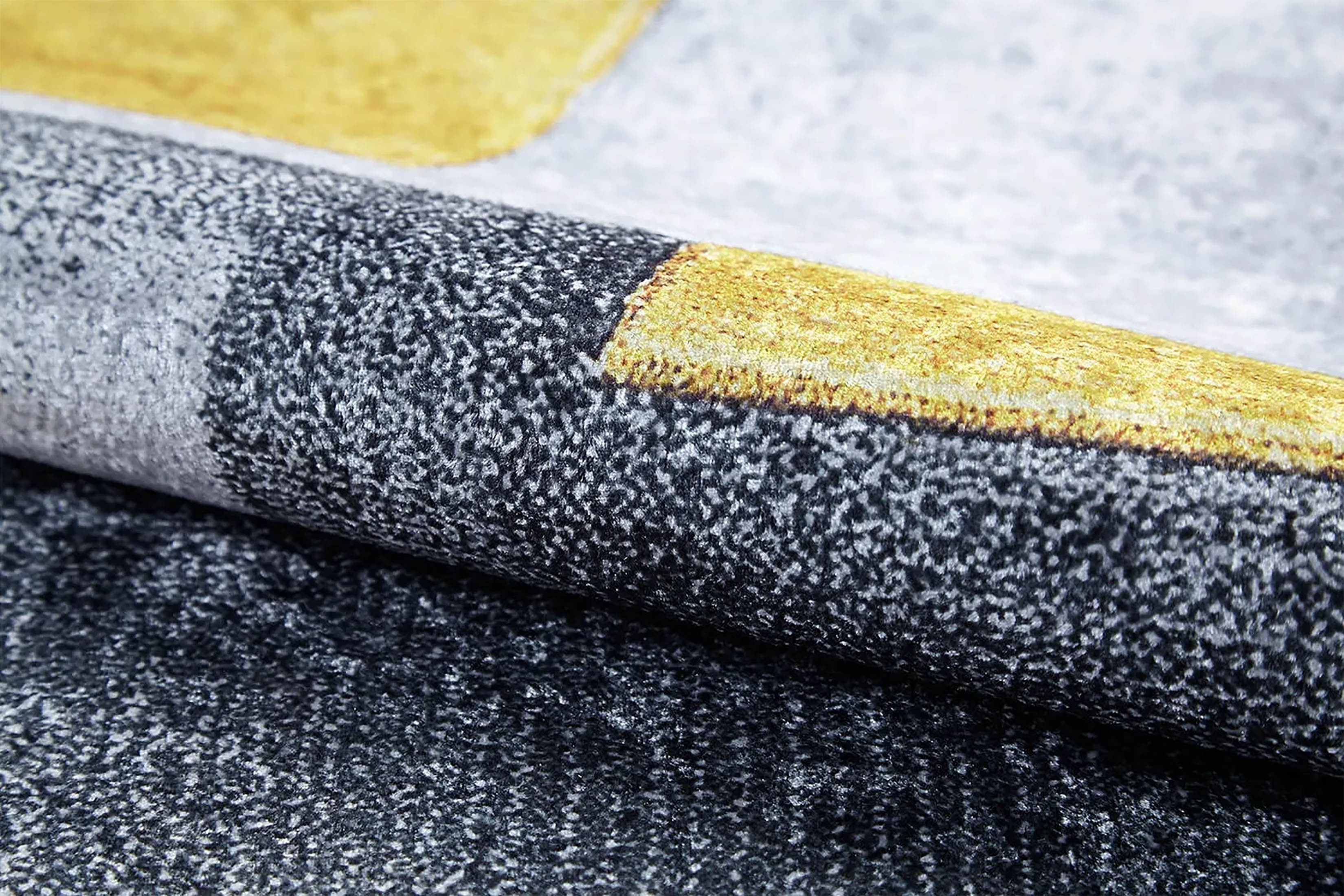 Emmie Turkish Gray Yellow Contemporary Geometric Rug