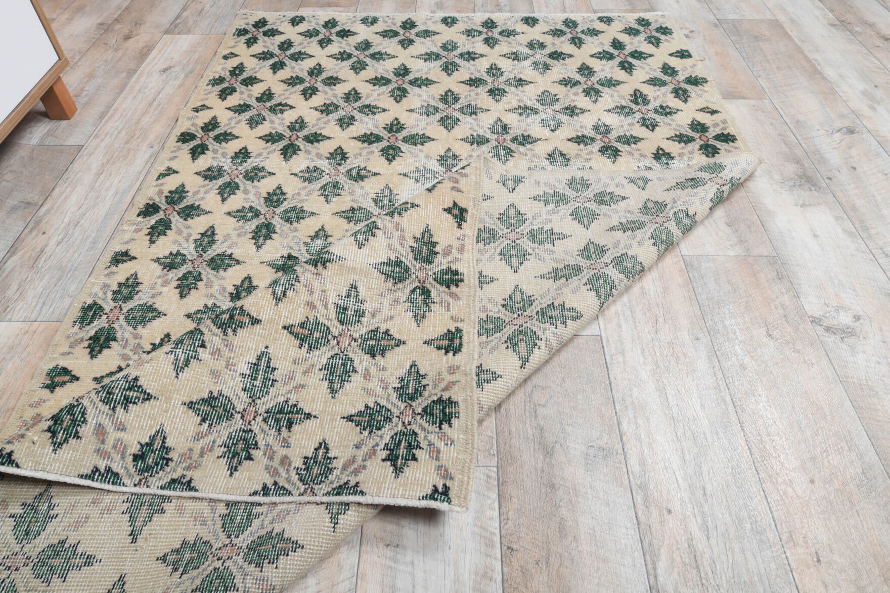 Authentic Anatolian vintage area rug (1970s) with ikat design – one-of-a-kind at Fame Rugs