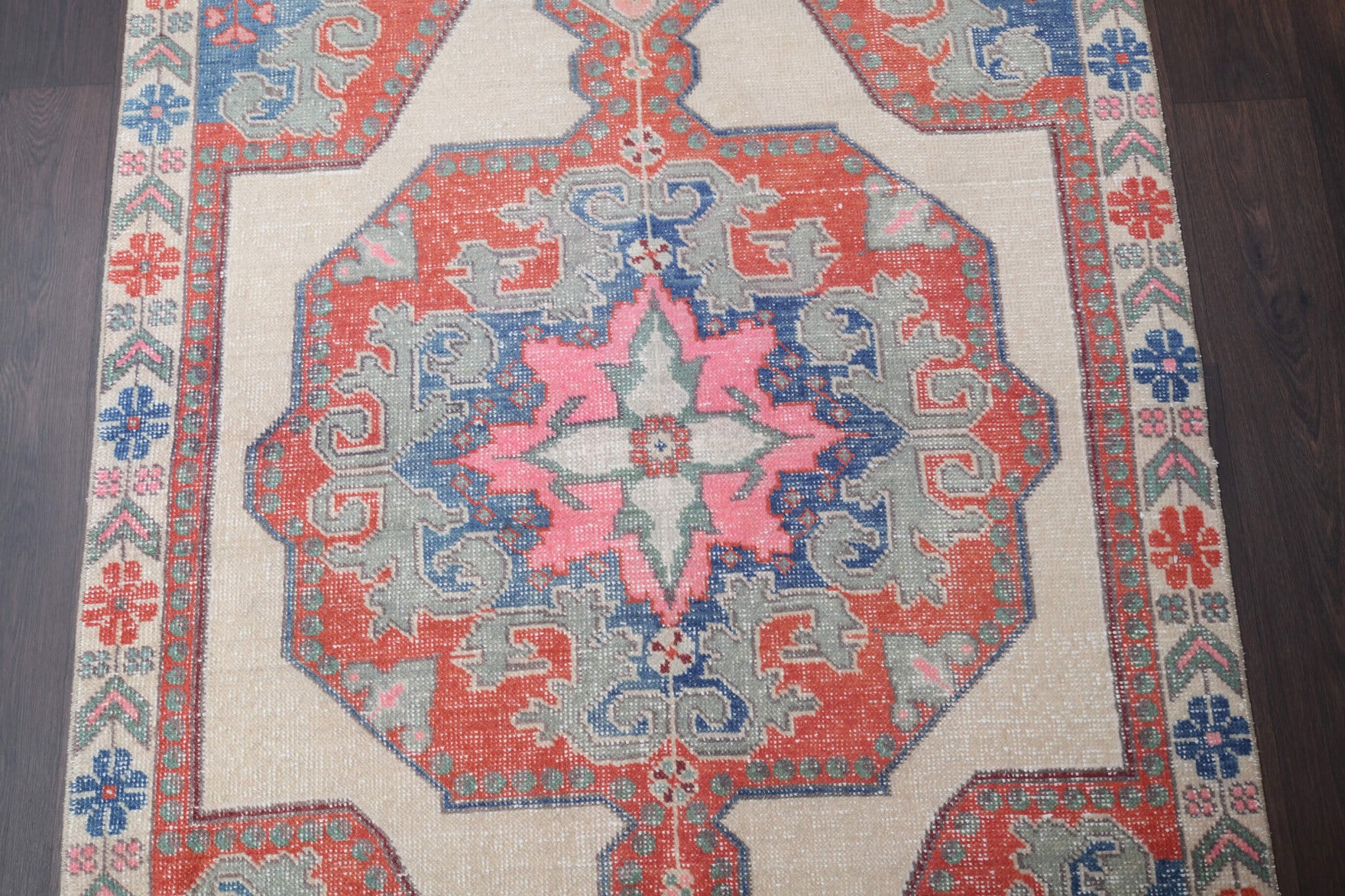 One-of-a-kind 1970s Anatolian vintage area rug in wool, 4'3" x 7'3"