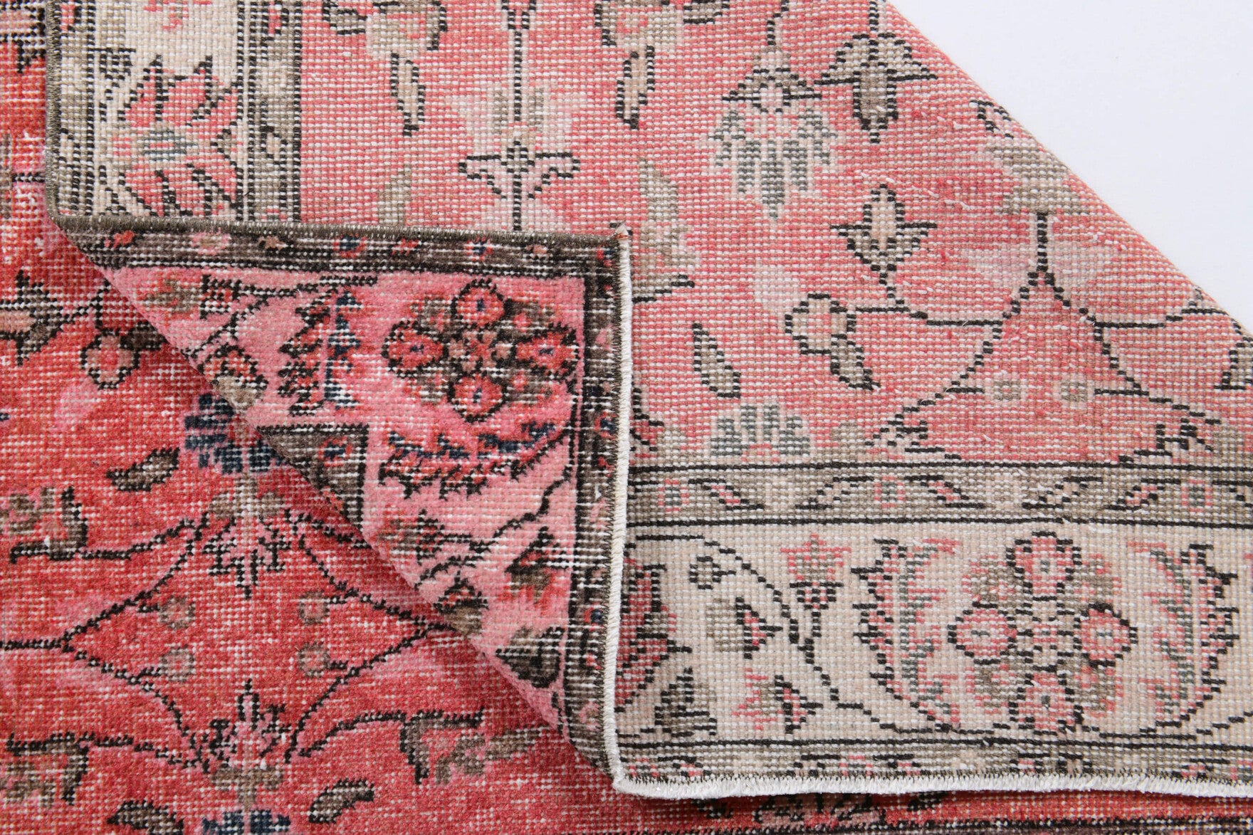 113x202 cm vintage Anatolian area rug – Yalikavak, low pile, wool