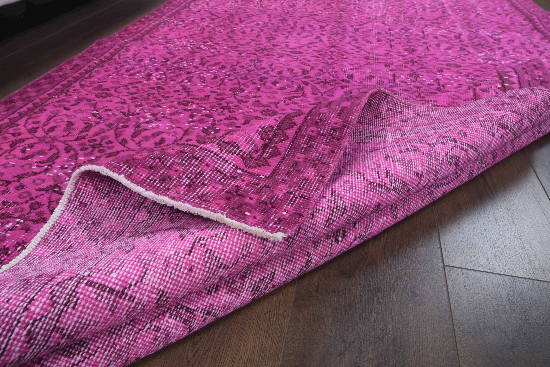 150x261 cm overdyed vintage Anatolian area rug – Kalopeleia, low pile, wool