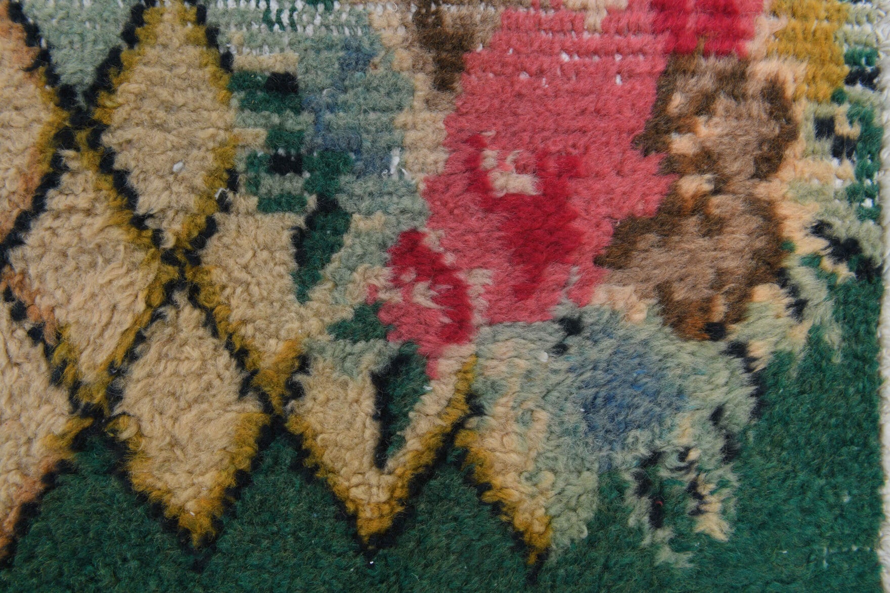 Authentic Anatolian distressed vintage area rug (1970s) with oriental design – one-of-a-kind at Fame Rugs