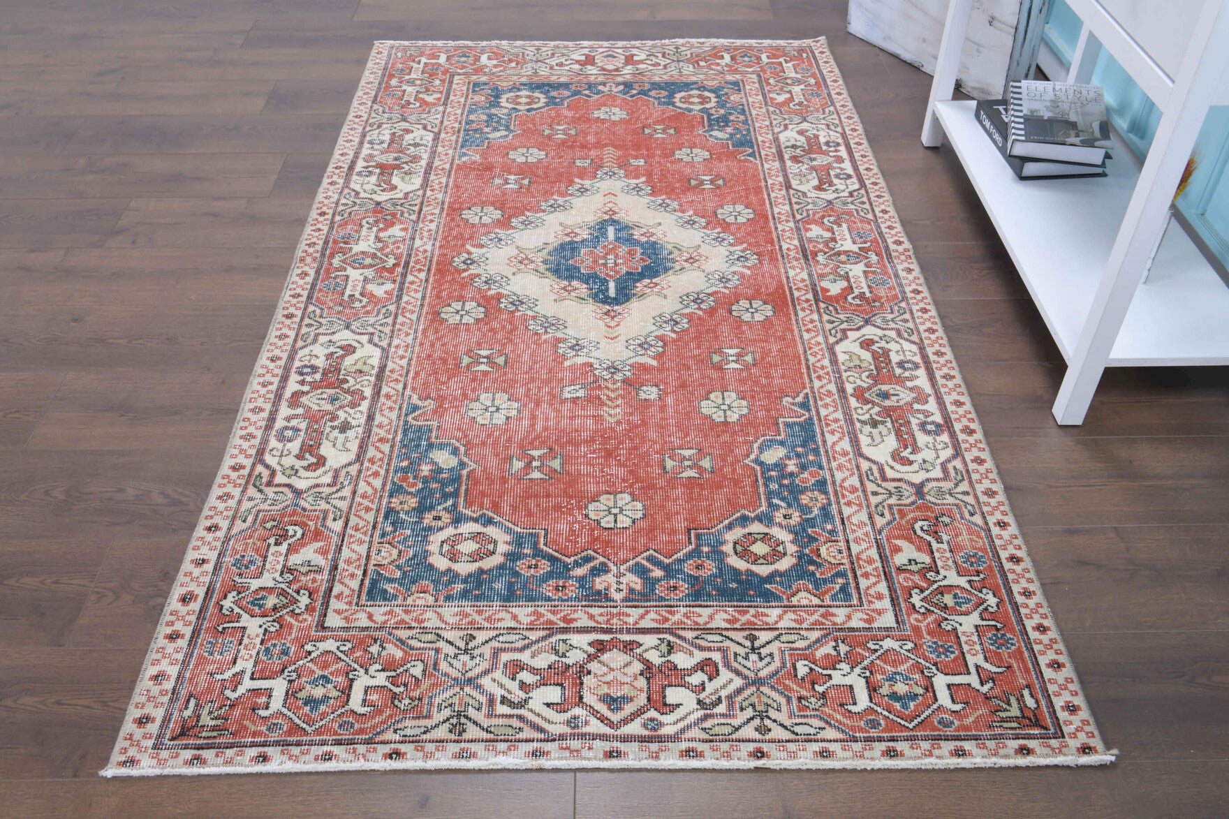 One-of-a-kind 1970s Anatolian vintage area rug in wool, 4'1" x 7'