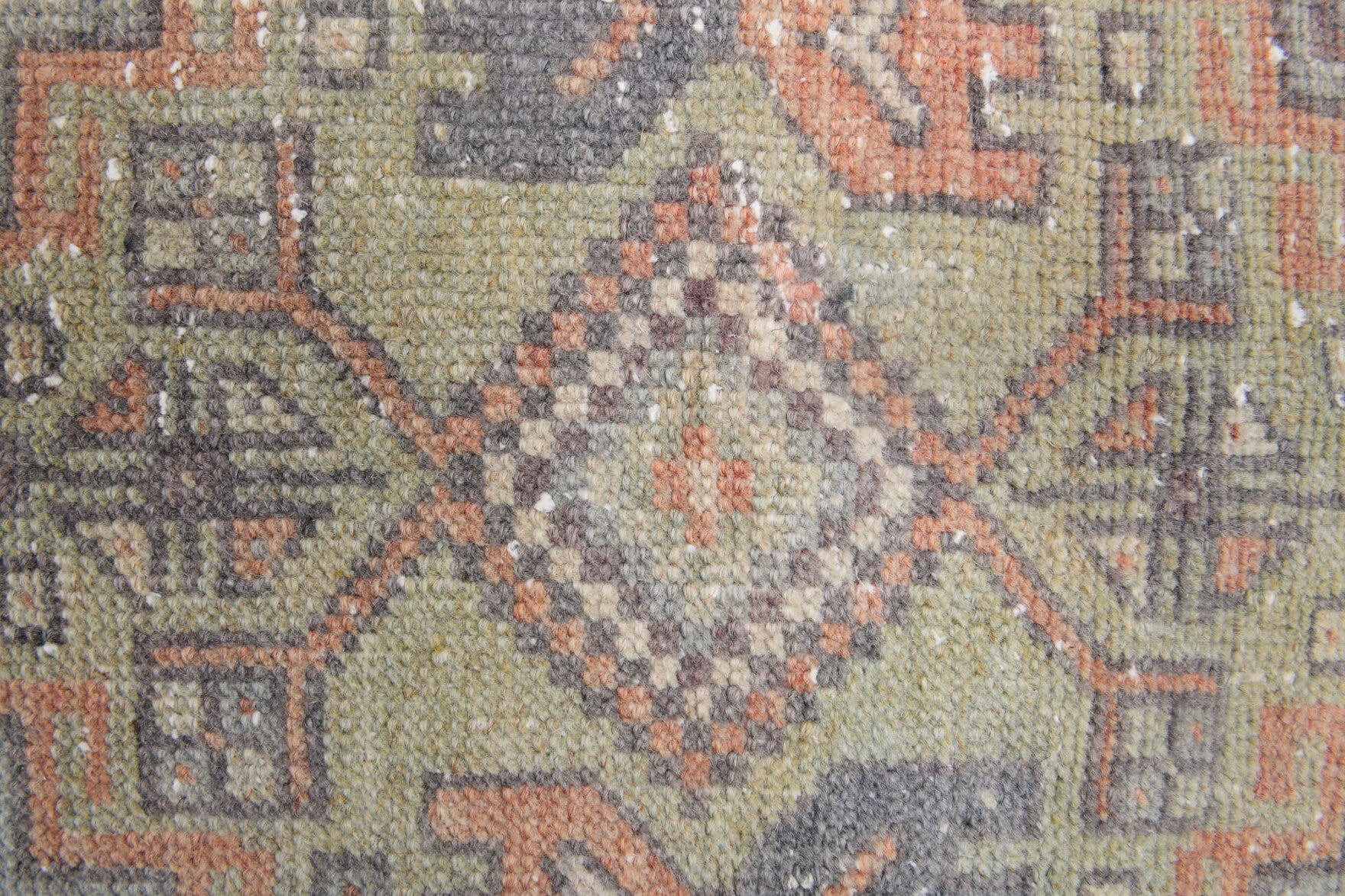 Cybele rug: 1970s handmade Anatolian rug with oriental motifs and cotton backing