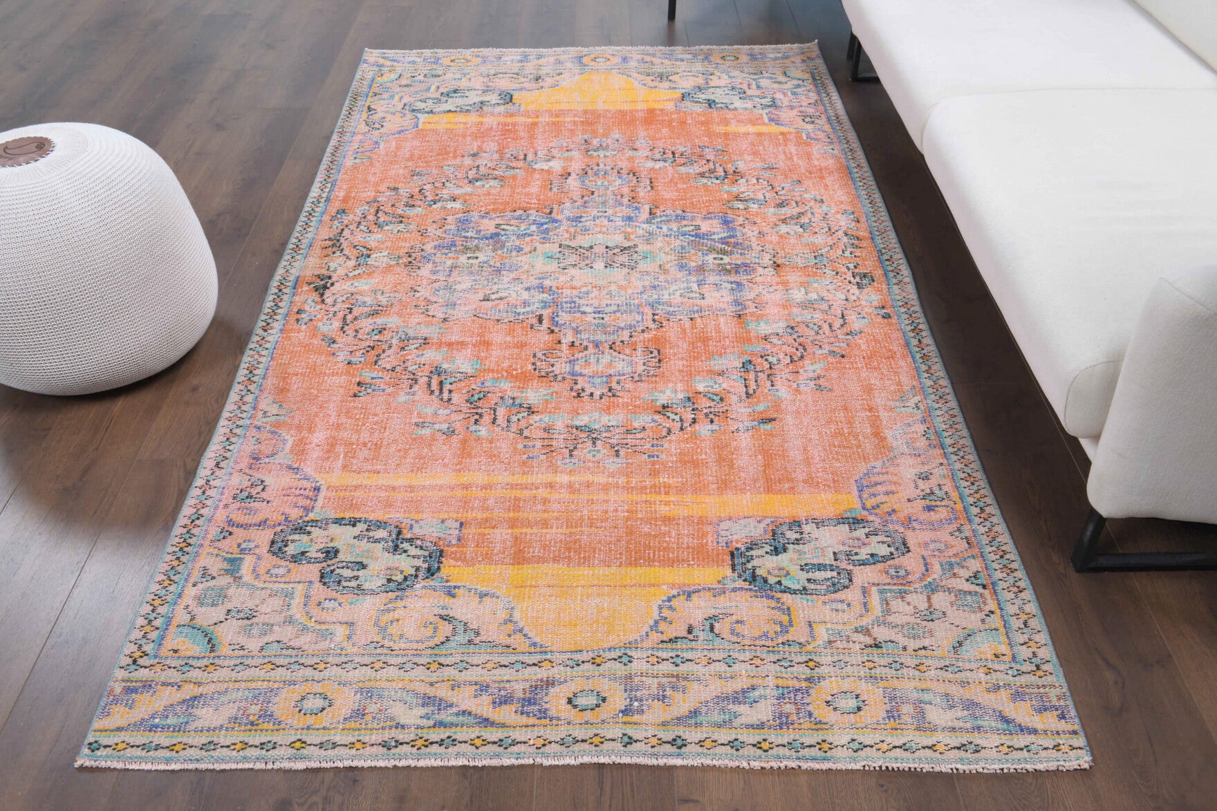 One-of-a-kind 1970s Anatolian vintage area rug in wool, 4'10" x 8'7"
