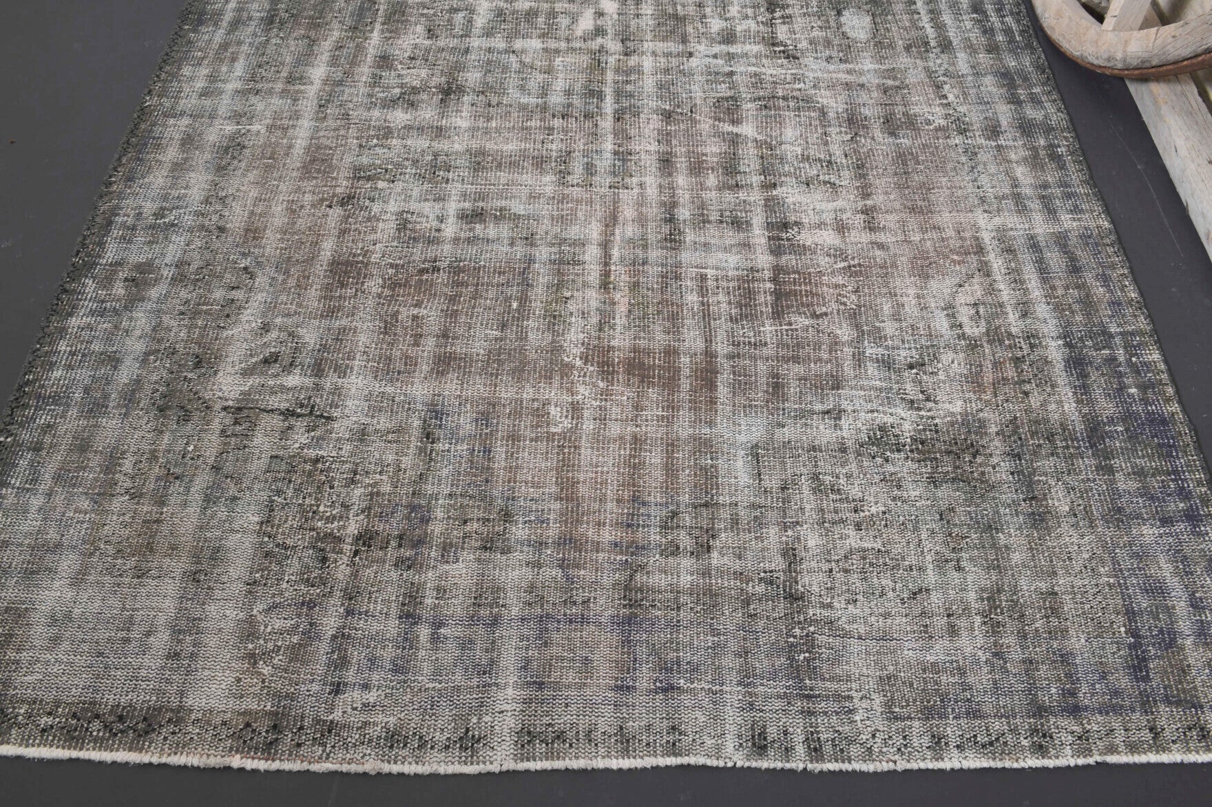 Distressed Oushak Area Rug