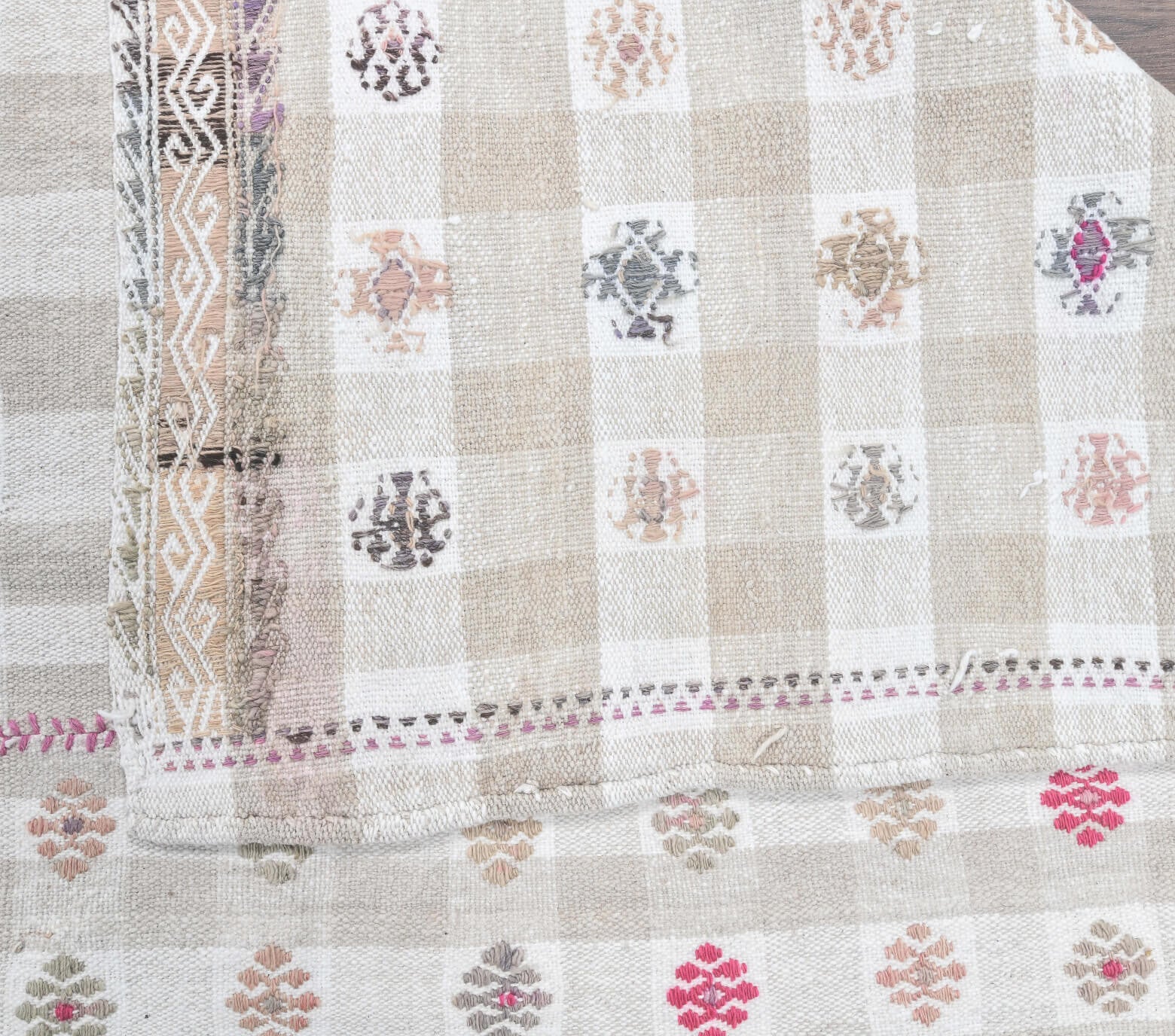 Authentic Anatolian vintage area rug (1970s) with ikat design – one-of-a-kind at Fame Rugs