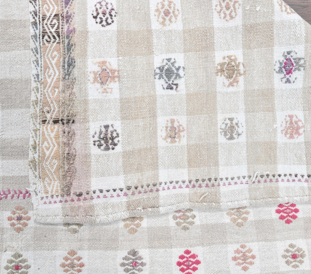 Authentic Anatolian vintage area rug (1970s) with ikat design – one-of-a-kind at Fame Rugs