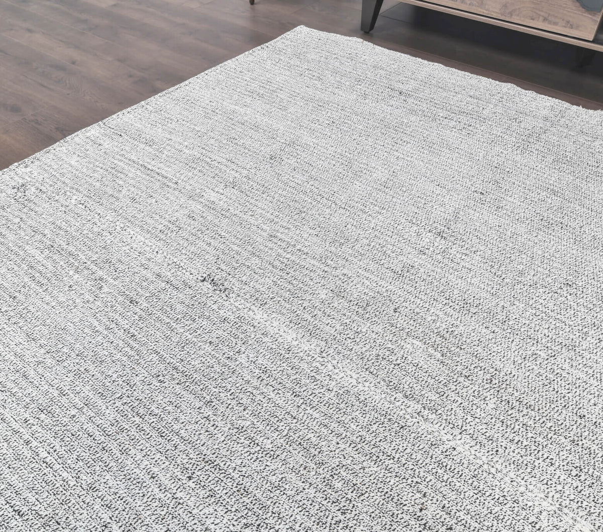 Eirenephone kilim: 1970s handwoven flatweave Anatolian kilim with solid motifs and cotton backing