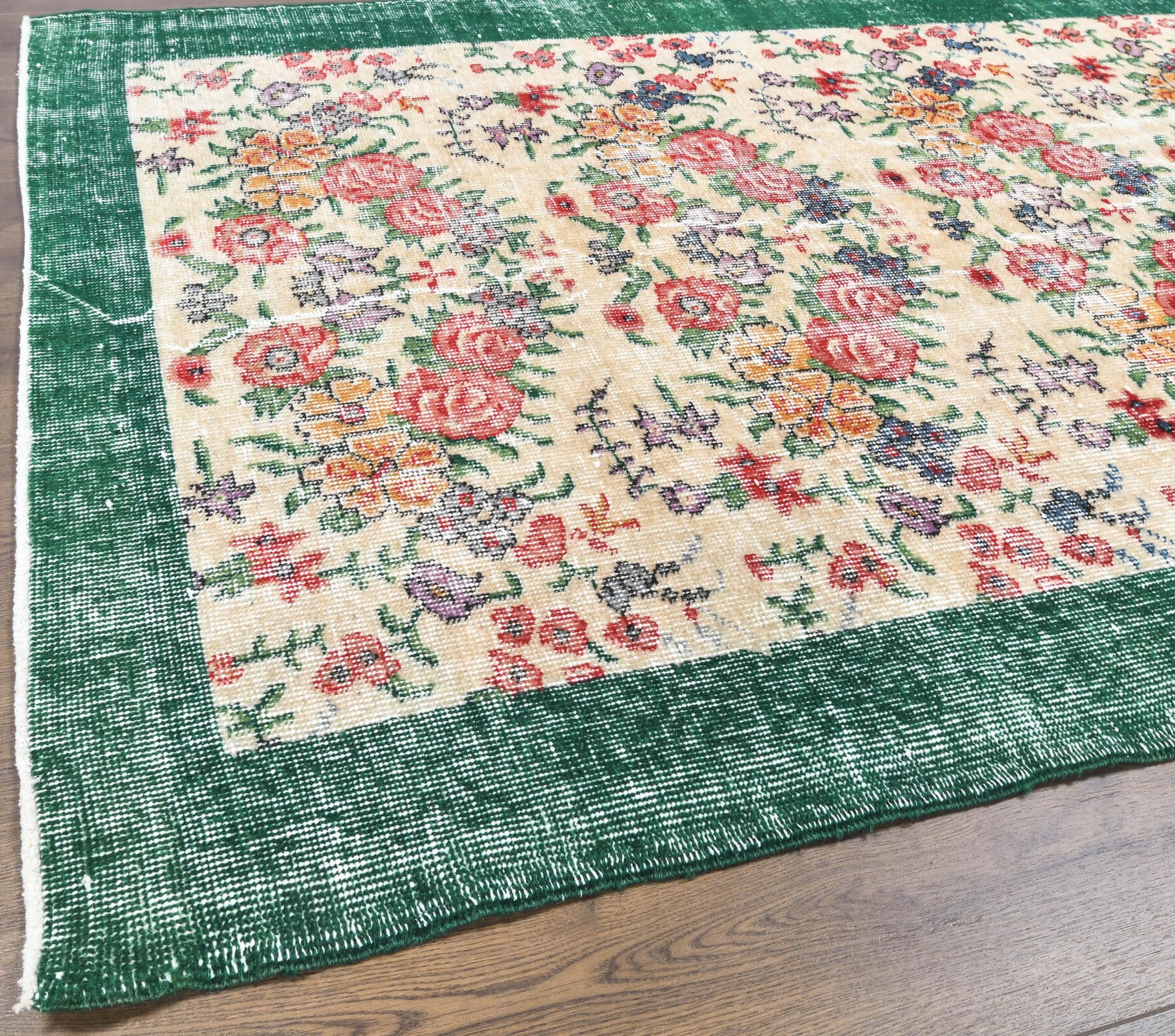 176x205 cm vintage Anatolian area rug – Argyrozoe, low pile, wool