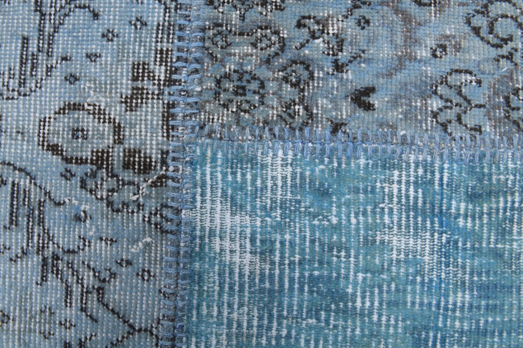 Ani rug: 1970s handmade Anatolian rug with floral motifs and fabric backing