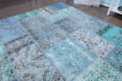 Vintage Blue Patchwork Area Rug
