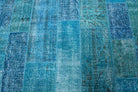 Vintage  Turquoise Patchwork Large Area Rug