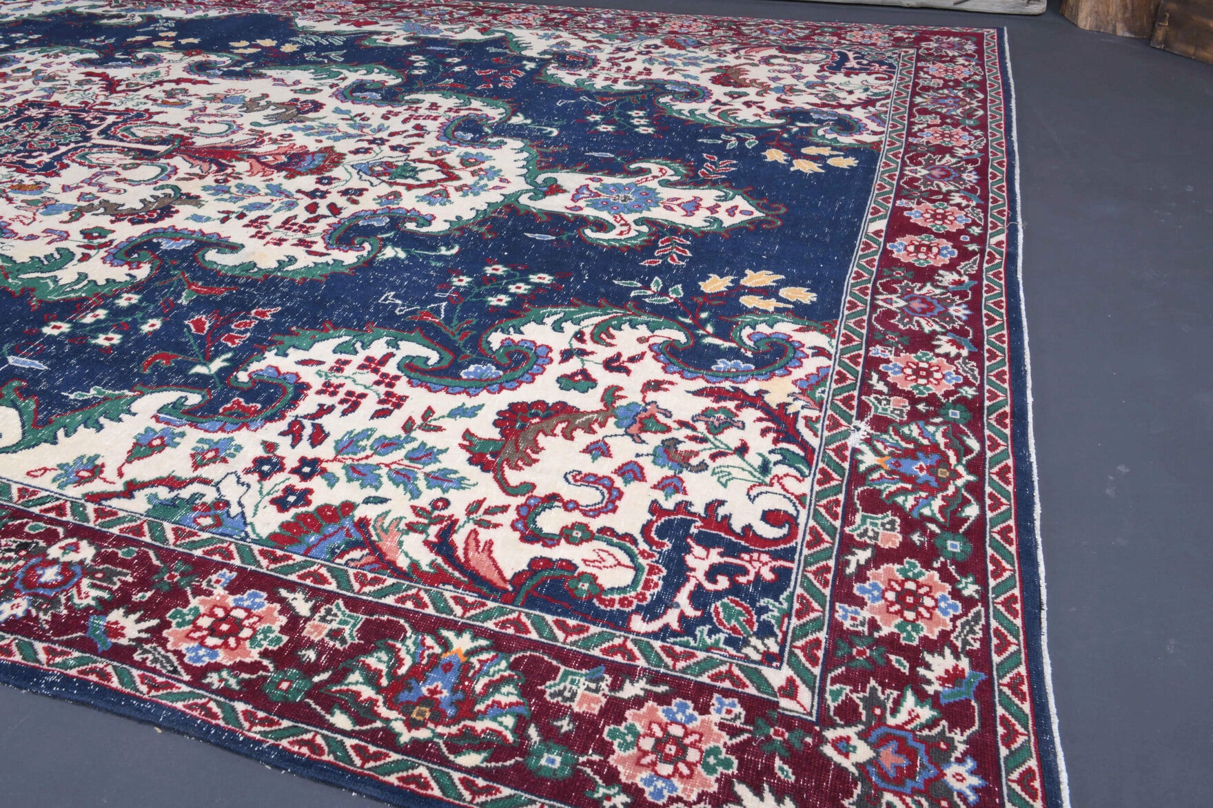 One-of-a-kind 1970s Anatolian vintage area rug in wool, 8'8" x 14'4"