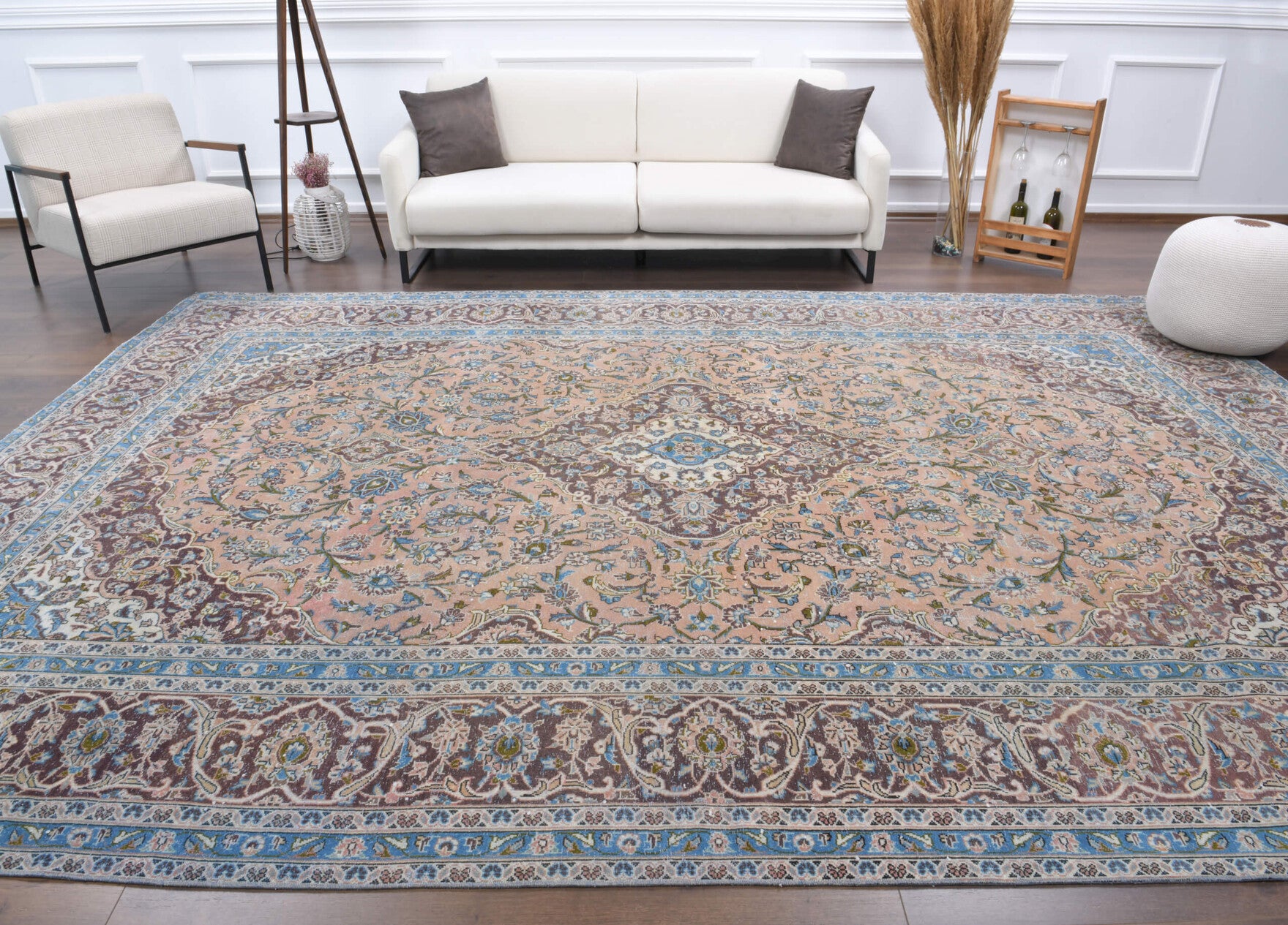 Persian Tabriz Vintage Handwoven Large Area Rug