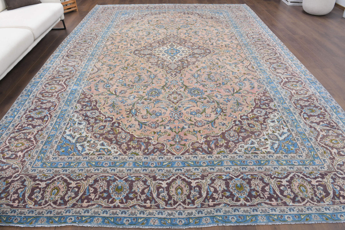Persian Tabriz Vintage Handwoven Large Area Rug
