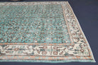 Green Floral Hereke Vintage Area Rug