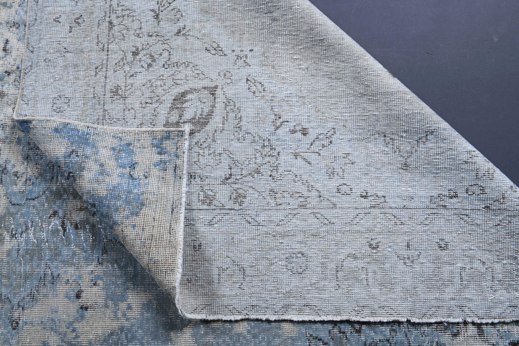 192x290 cm distressed vintage Anatolian area rug – Berilsema, low pile, wool