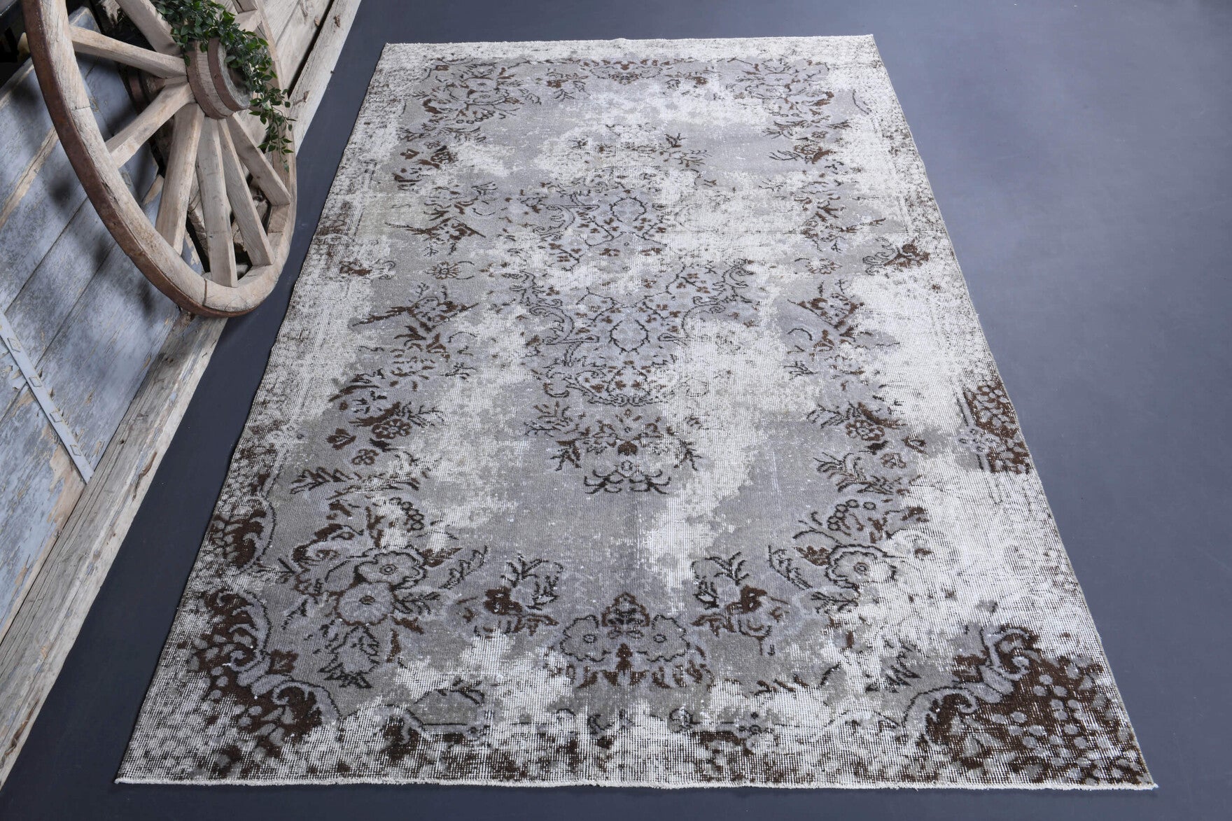 Distressed Vintage Anatolian Area Rug