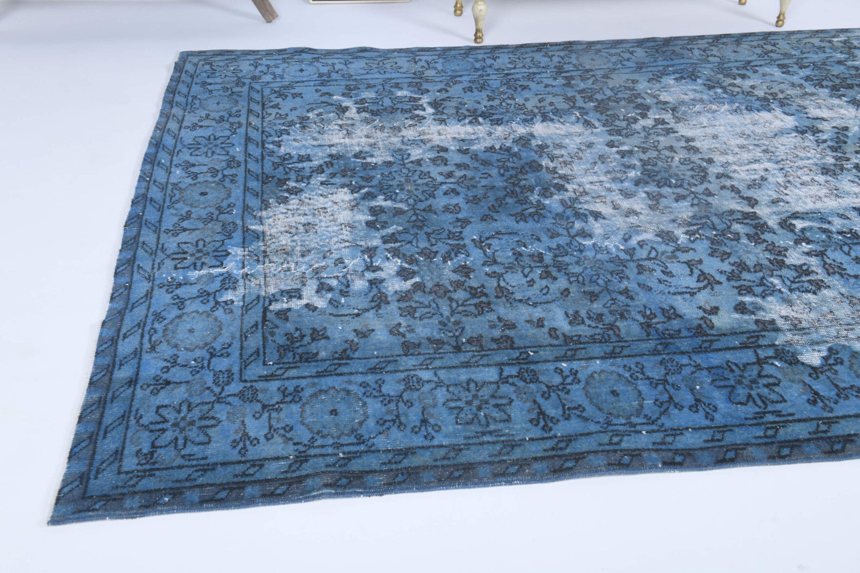 One-of-a-kind 1970s Anatolian distressed vintage area rug in wool, 6'3" x 9'6"