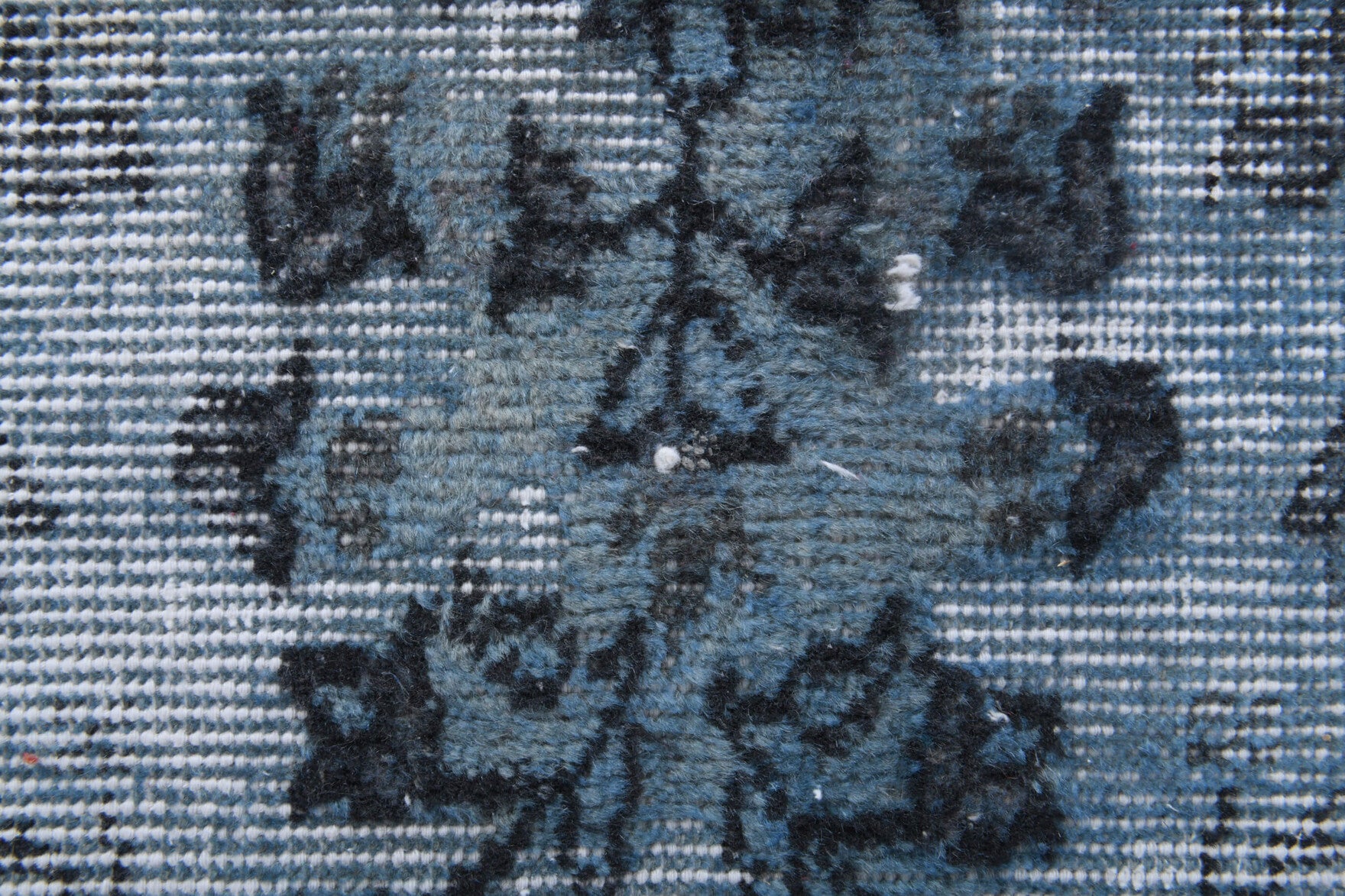 Handmade wool rug from Anatolia, Turkey – Vintage Distressed Blue Rug 6'3" x 9'6"