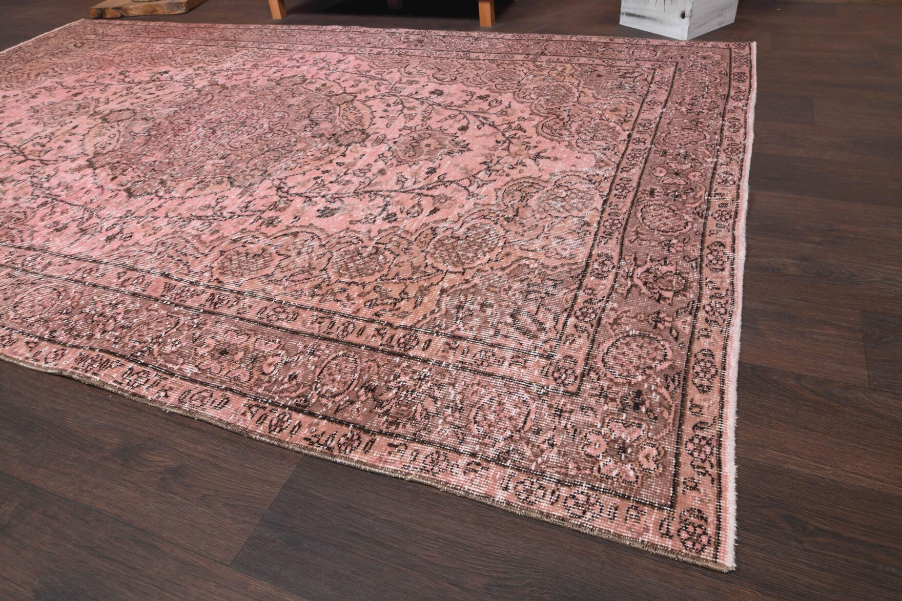 169x270 cm overdyed vintage Persian area rug – Astraphile, low pile, wool