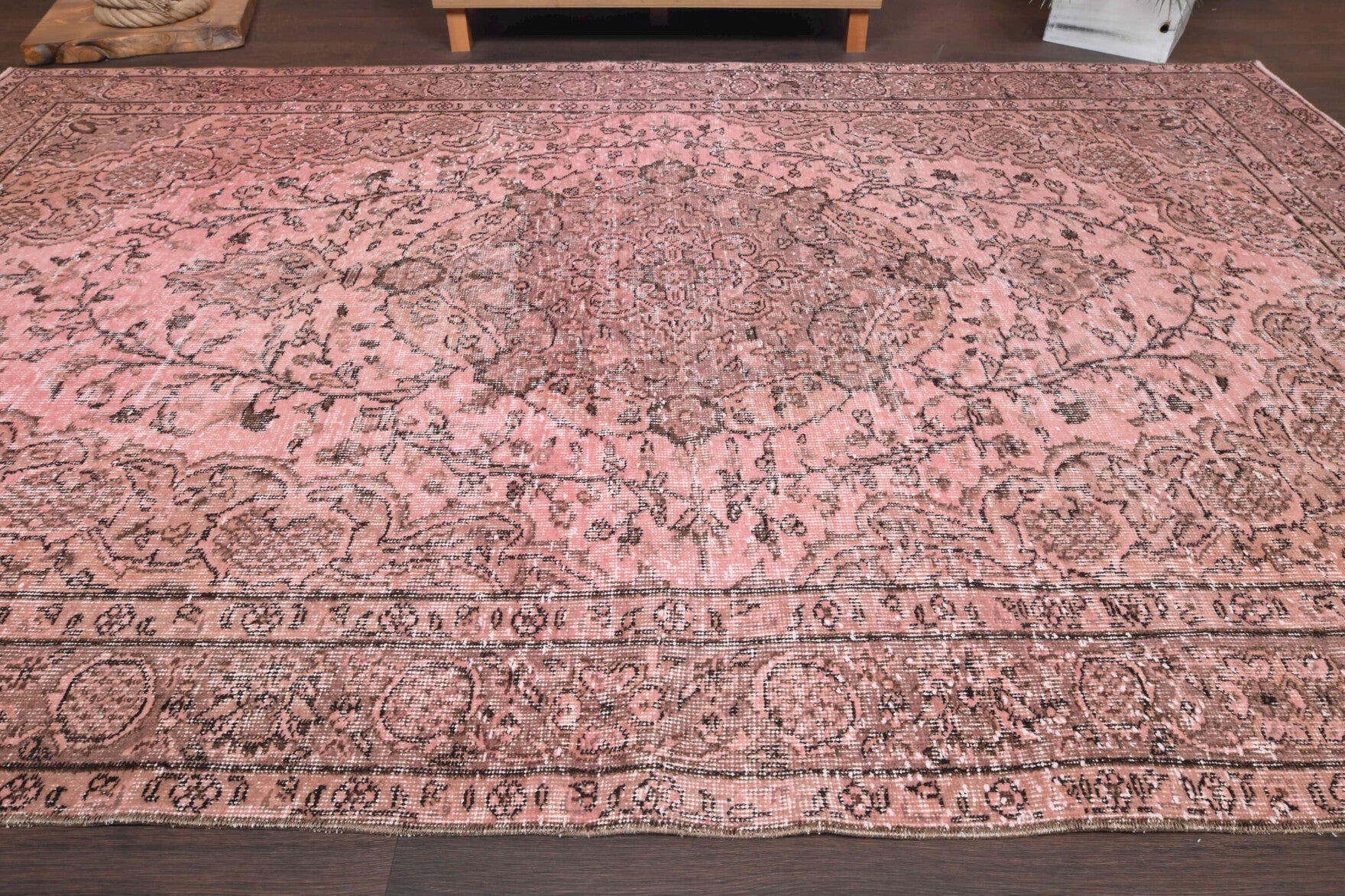 Authentic Persian overdyed vintage area rug (1970s) with oriental design – one-of-a-kind at Fame Rugs