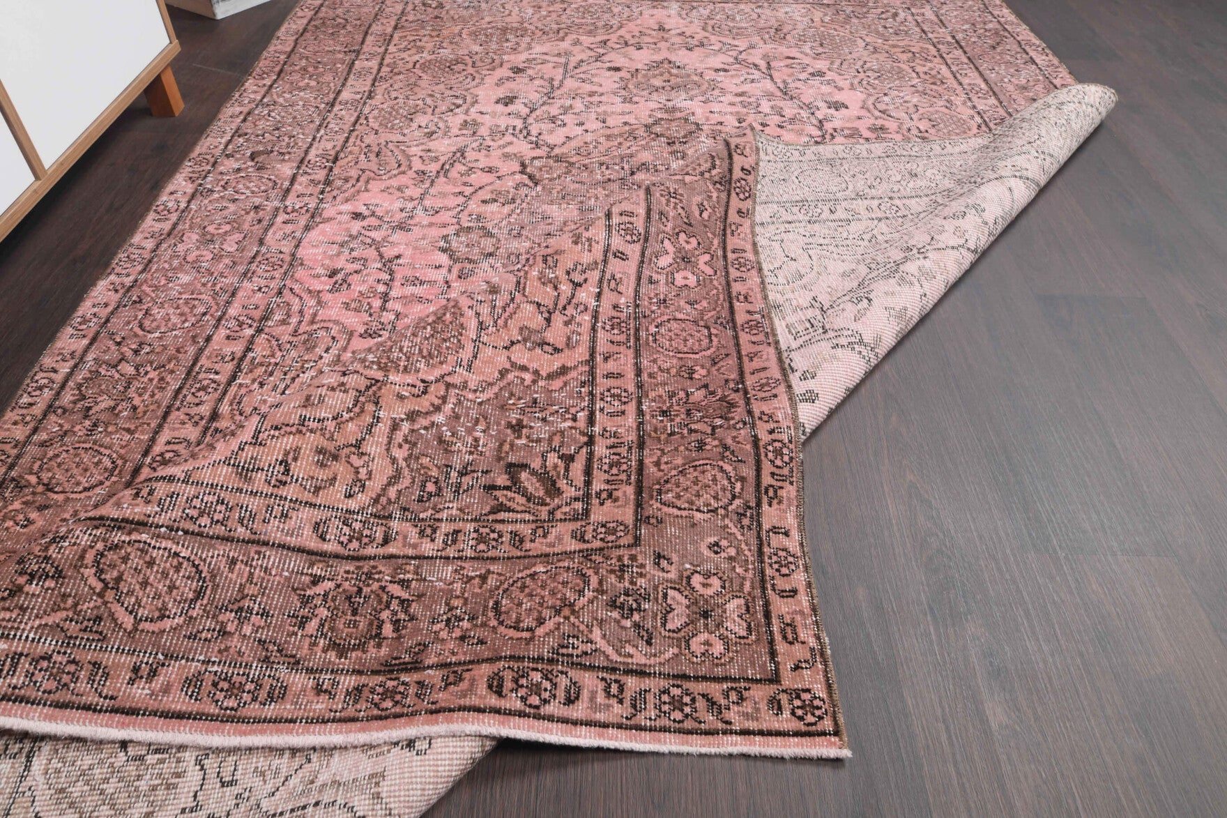 Hand-crafted Persian overdyed vintage rug Astraphile in wool, 1970s