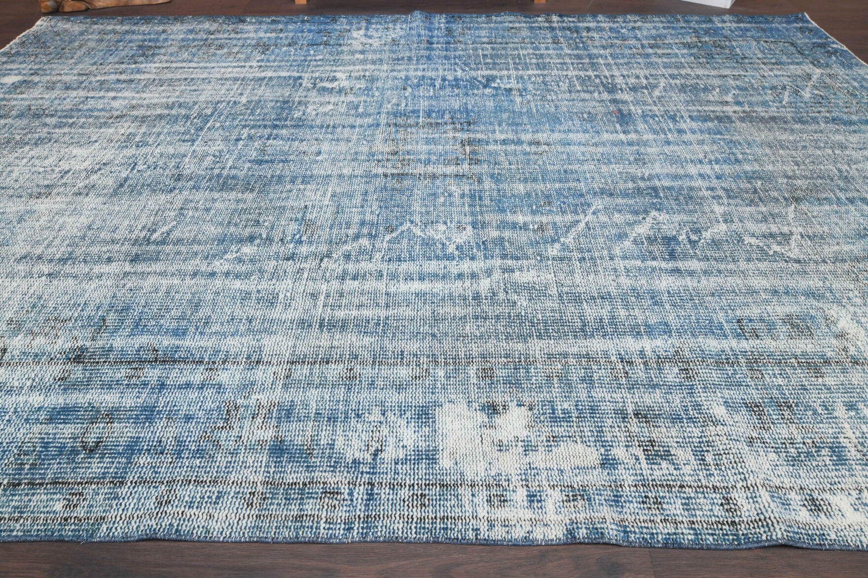 One-of-a-kind 1970s Anatolian overdyed vintage area rug in wool, 6'3" x 8'10"
