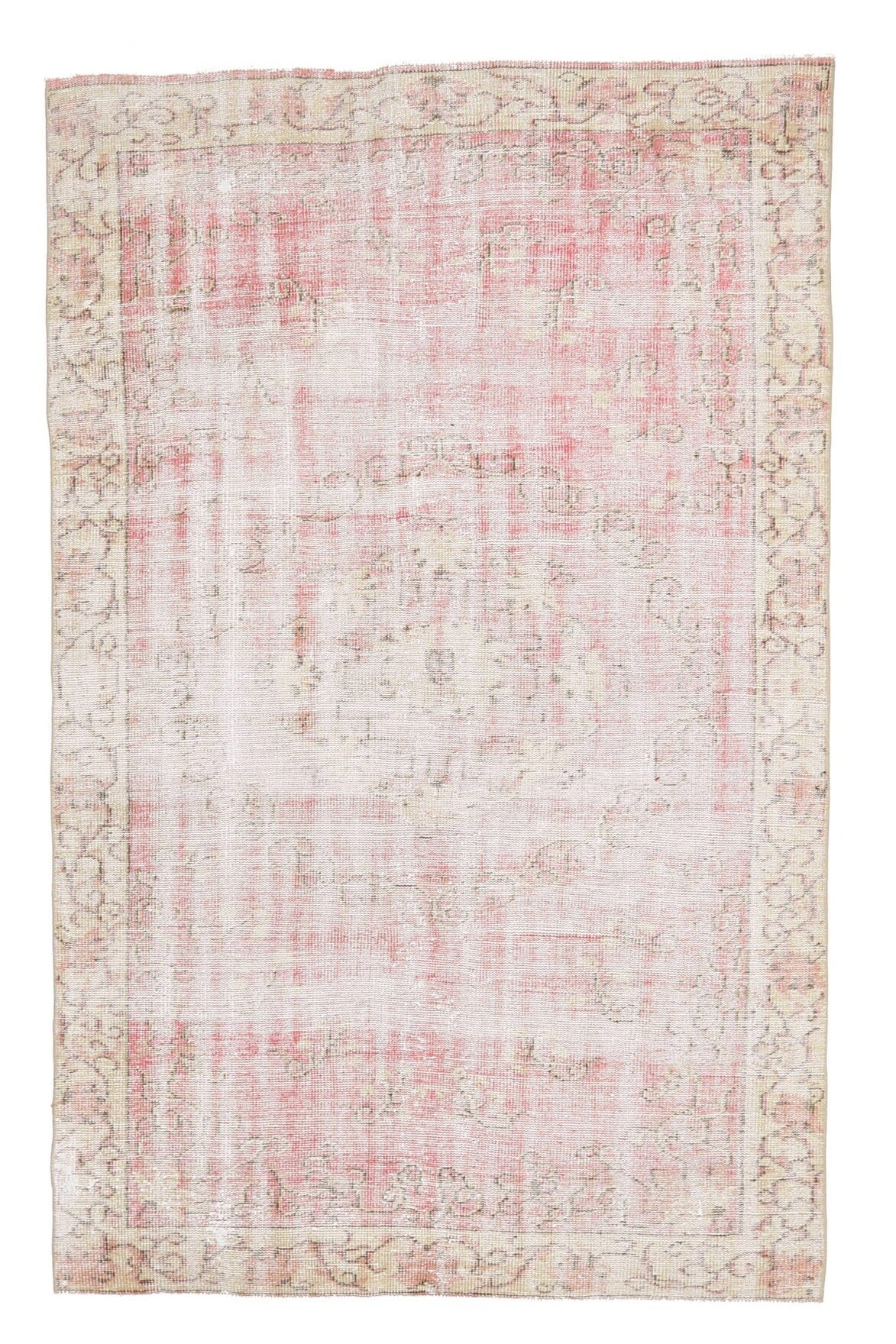 Bright Pink Vintage Anatolian Area Rug