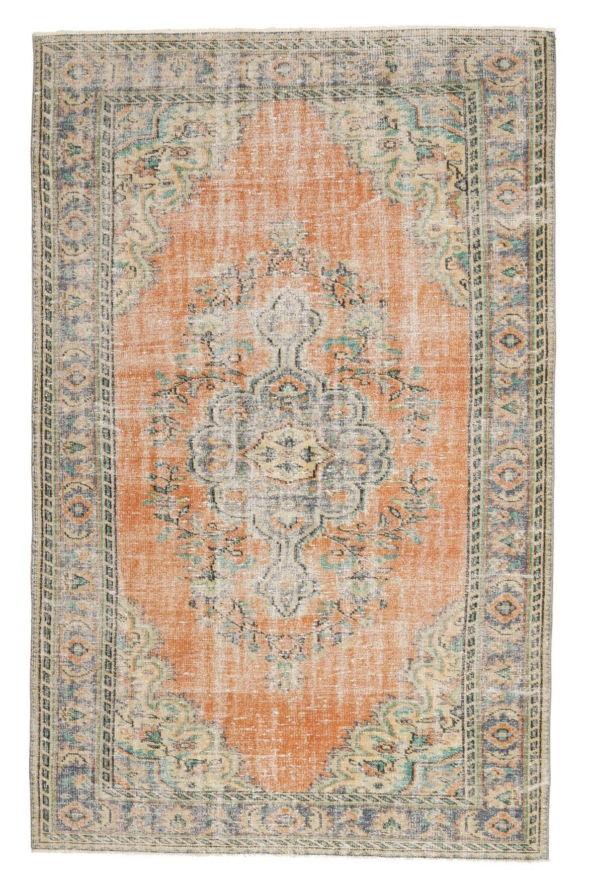 Vintage Anatolian Orange Area Rug
