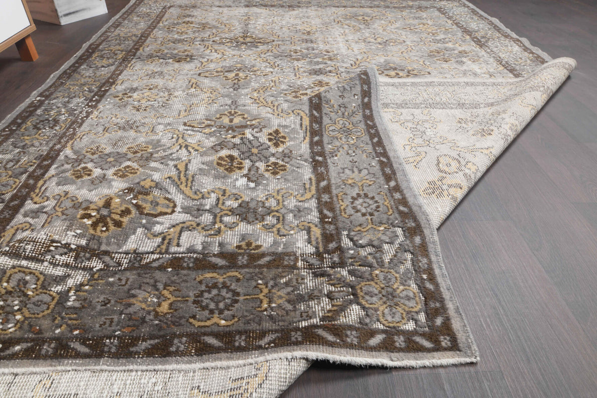 1960s Distressed Vintage Hereke Area Rug