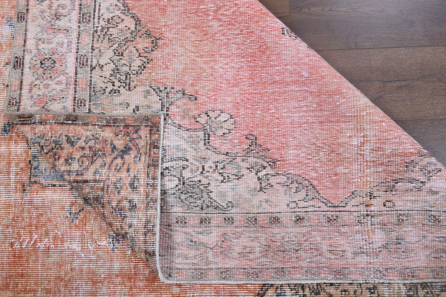 170x231 cm vintage Anatolian area rug – Smaragdonia, low pile, wool