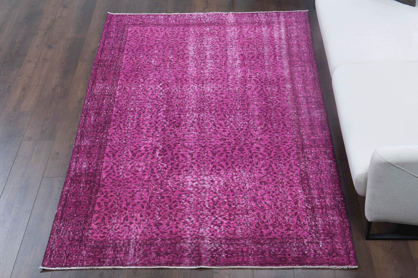 153x252 cm overdyed vintage Turkish area rug – Simgecihan, low pile, wool