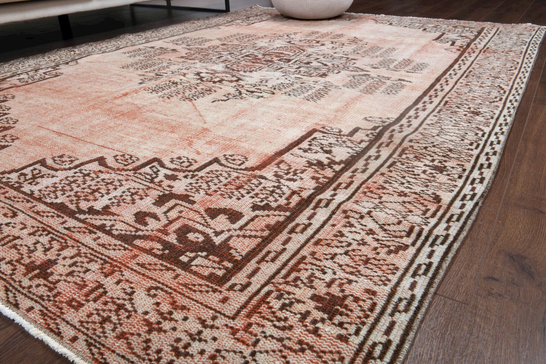 One-of-a-kind 1950s Persian vintage area rug in wool, 5'11" x 8'4"