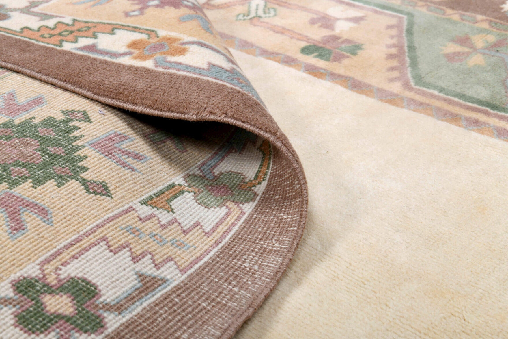 203x290 cm vintage Turkish area rug – Silaisik, low pile, wool